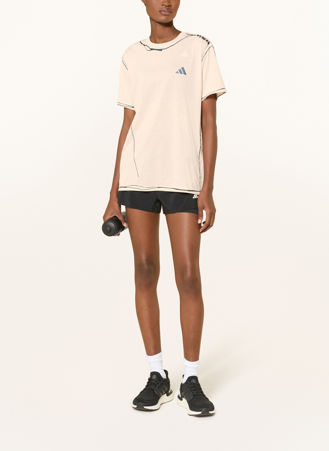 adidas Laufshirt ADI365: CREME / SCHWARZ