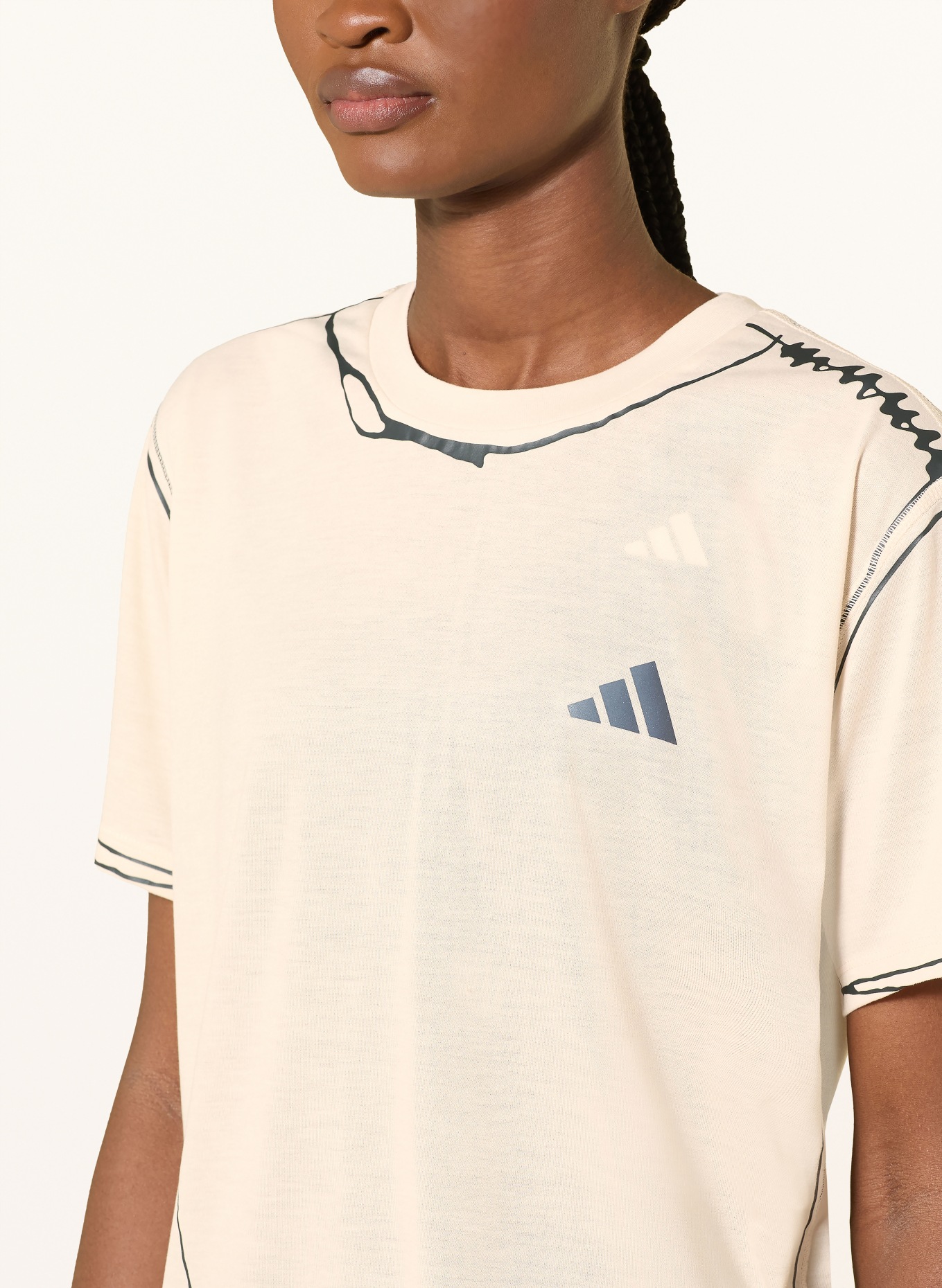 adidas Laufshirt ADI365: CREME / SCHWARZ