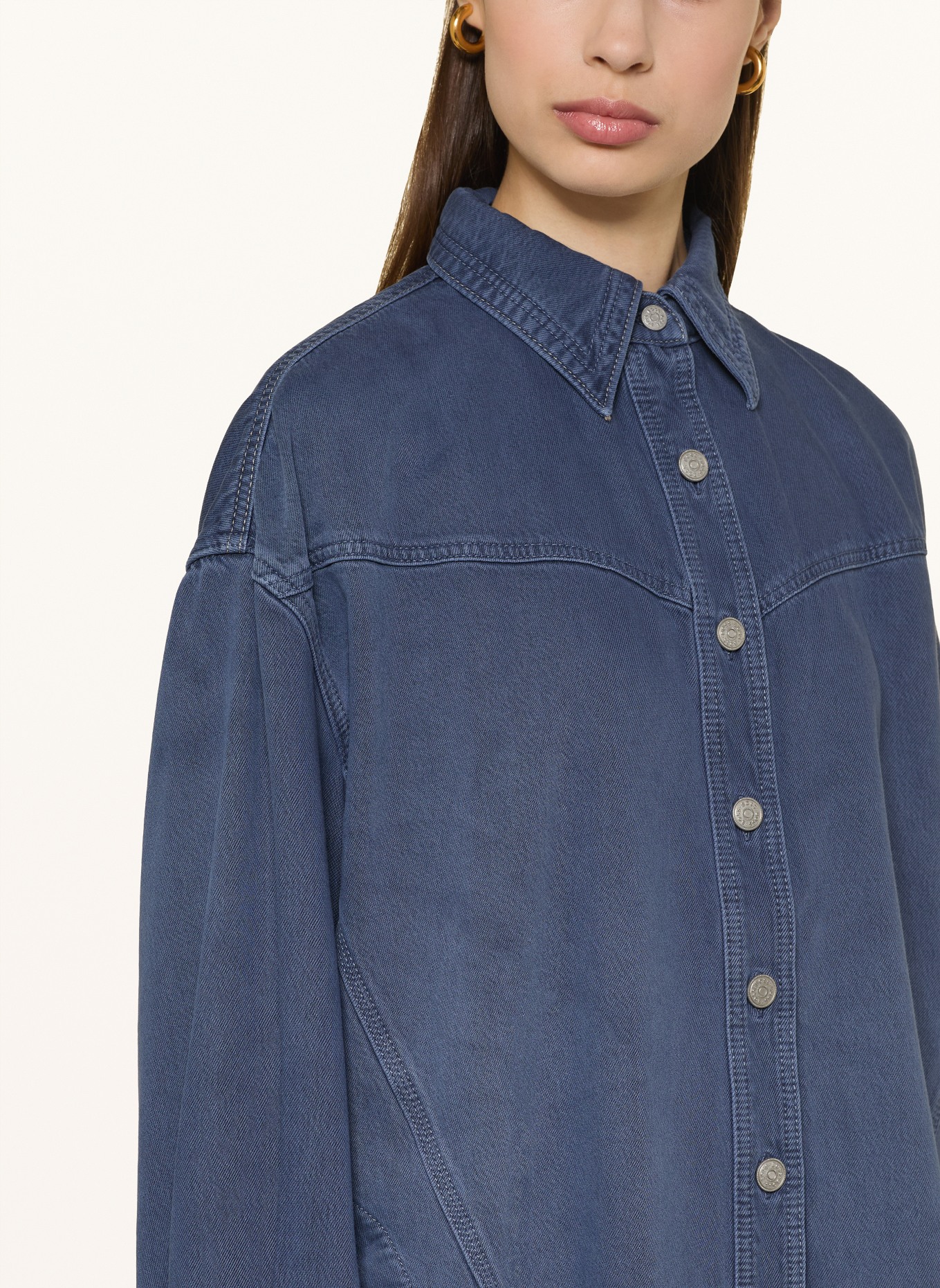 BOSS Jeansbluse: DUNKELBLAU