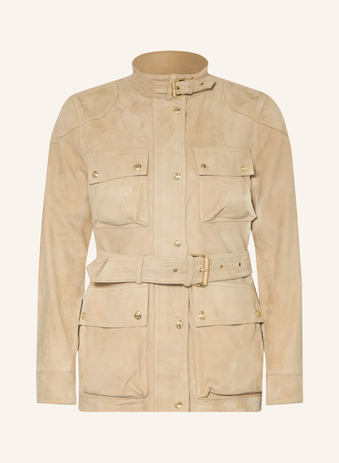 BELSTAFF Lederjacke TRAILMASTER PANTHER: BEIGE / GOLD