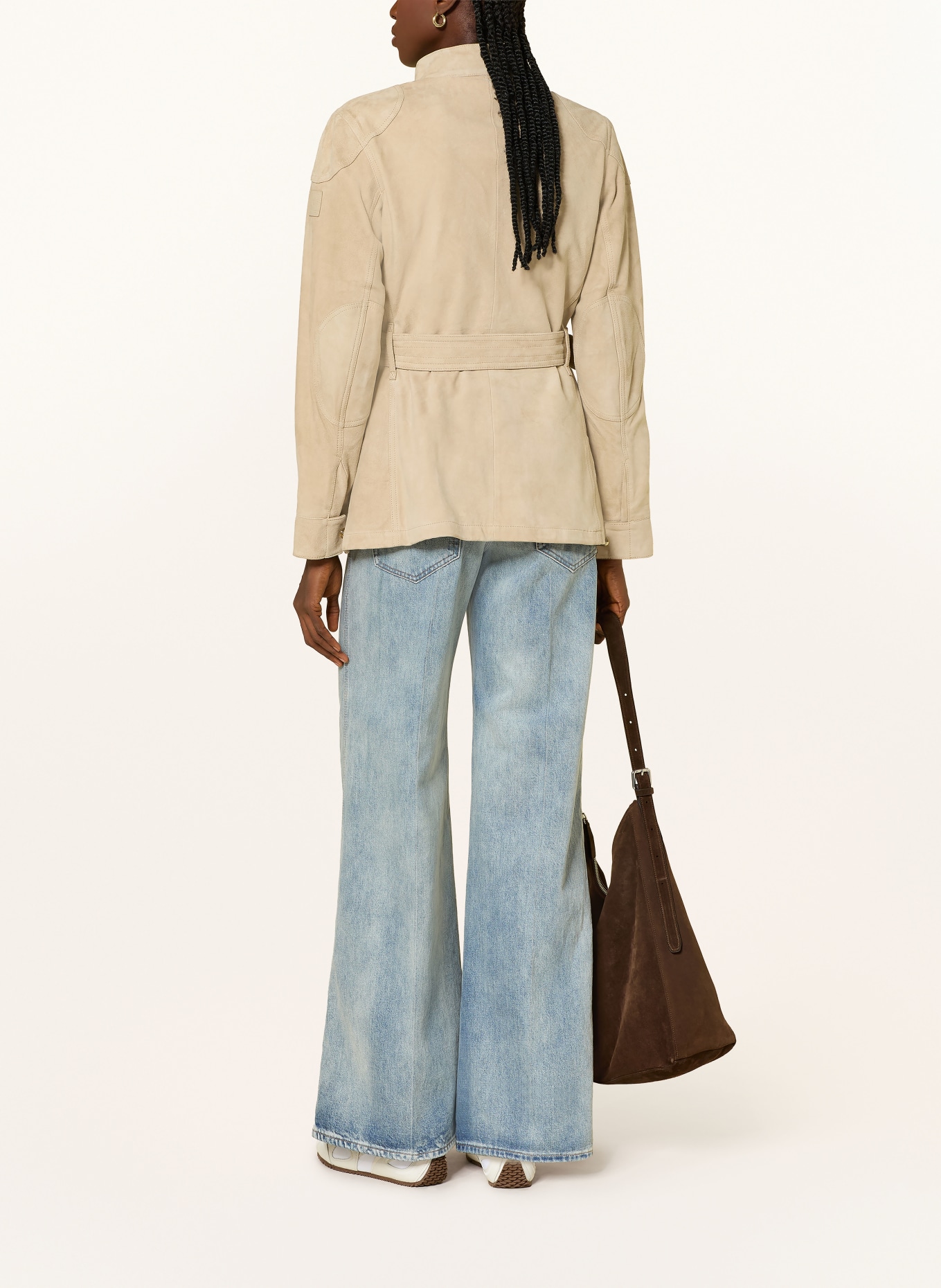 BELSTAFF Lederjacke TRAILMASTER PANTHER: BEIGE / GOLD