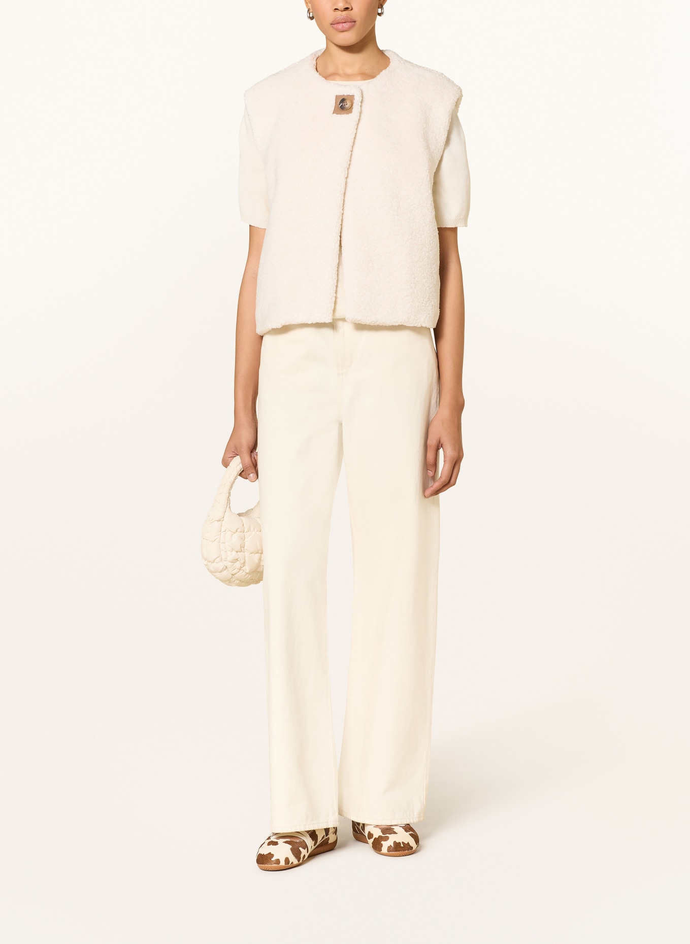 NEO NOIR Teddyfell-vest ANJANNA: ECRU