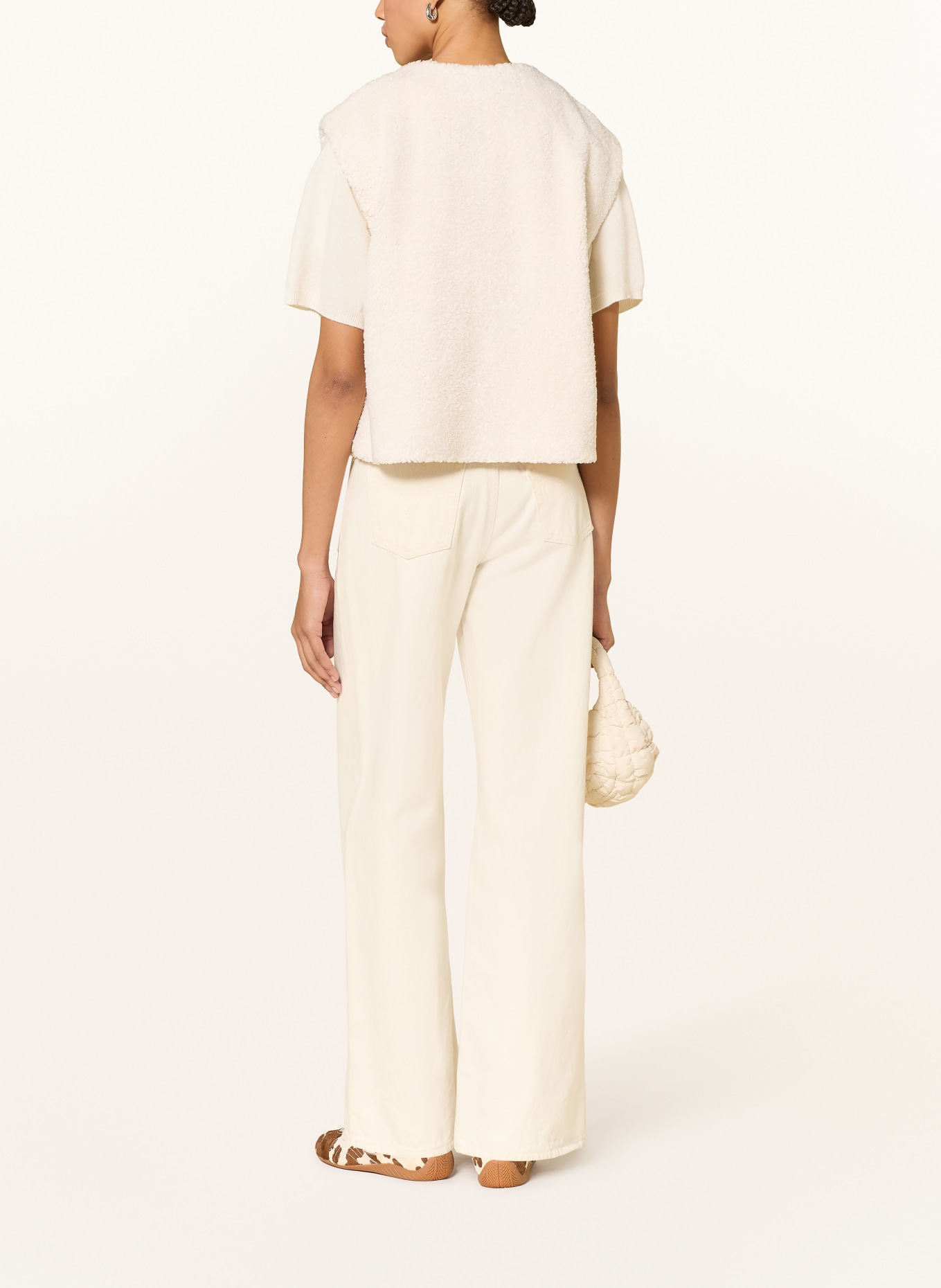 NEO NOIR Teddyfell-vest ANJANNA: ECRU