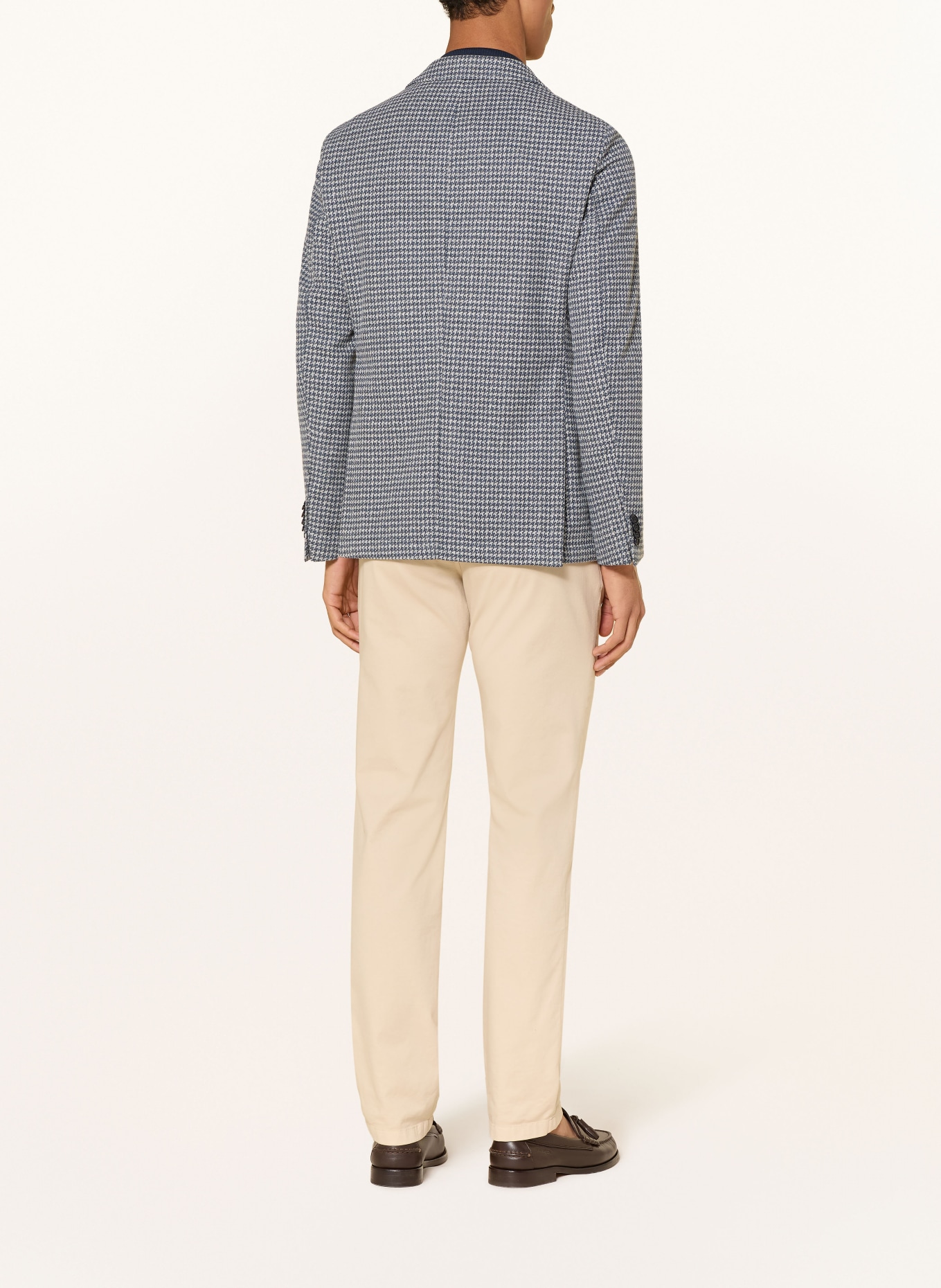 CG - CLUB of GENTS Marynarka z dżerseju CG CARTER o kroju slim fit: GRANATOWY / JASNOCZARY