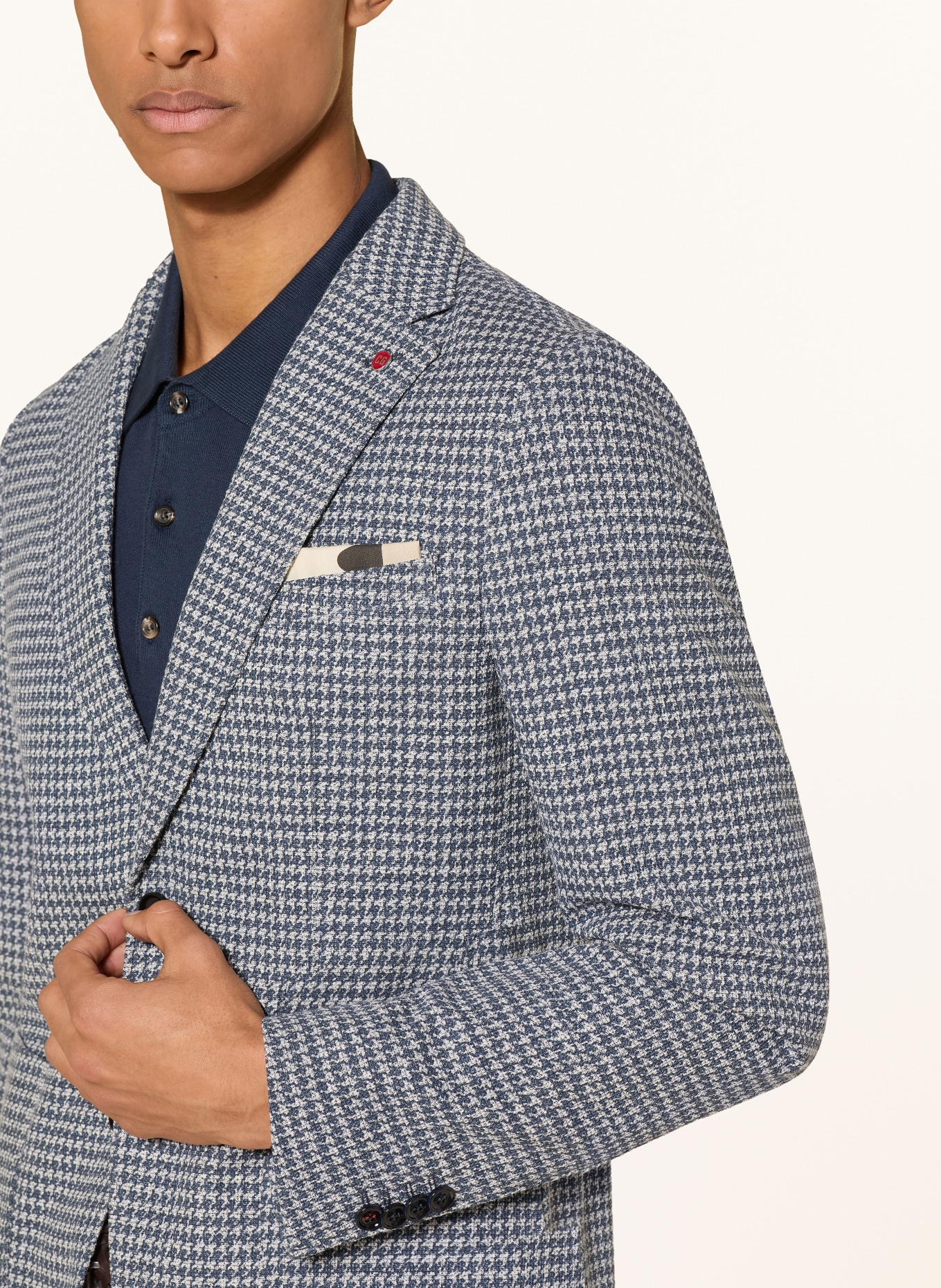 CG - CLUB of GENTS Marynarka z dżerseju CG CARTER o kroju slim fit: GRANATOWY / JASNOCZARY