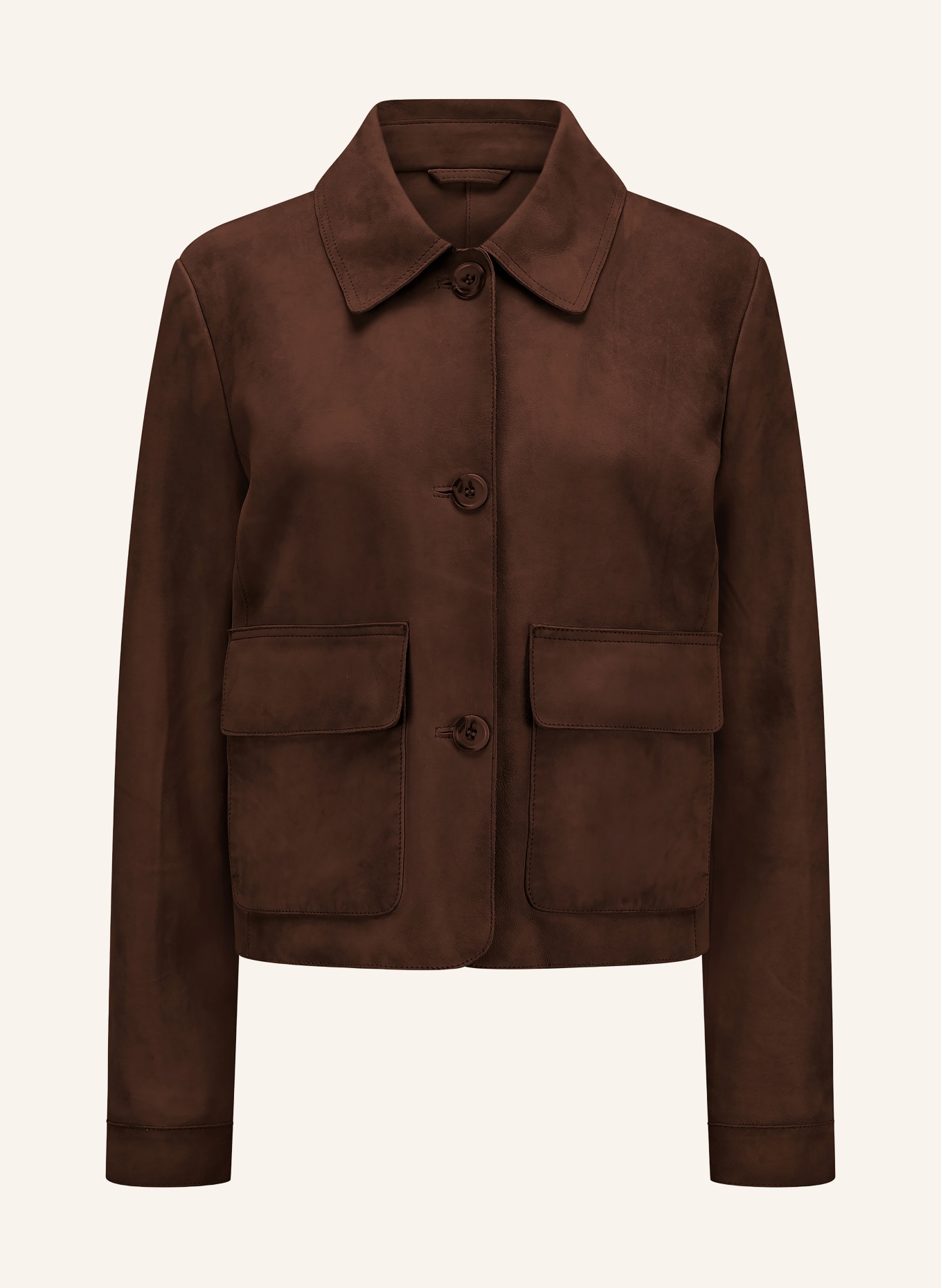 MILESTONE Kožená bunda MSFELIPA: TMAVĚ HNĚDÁ