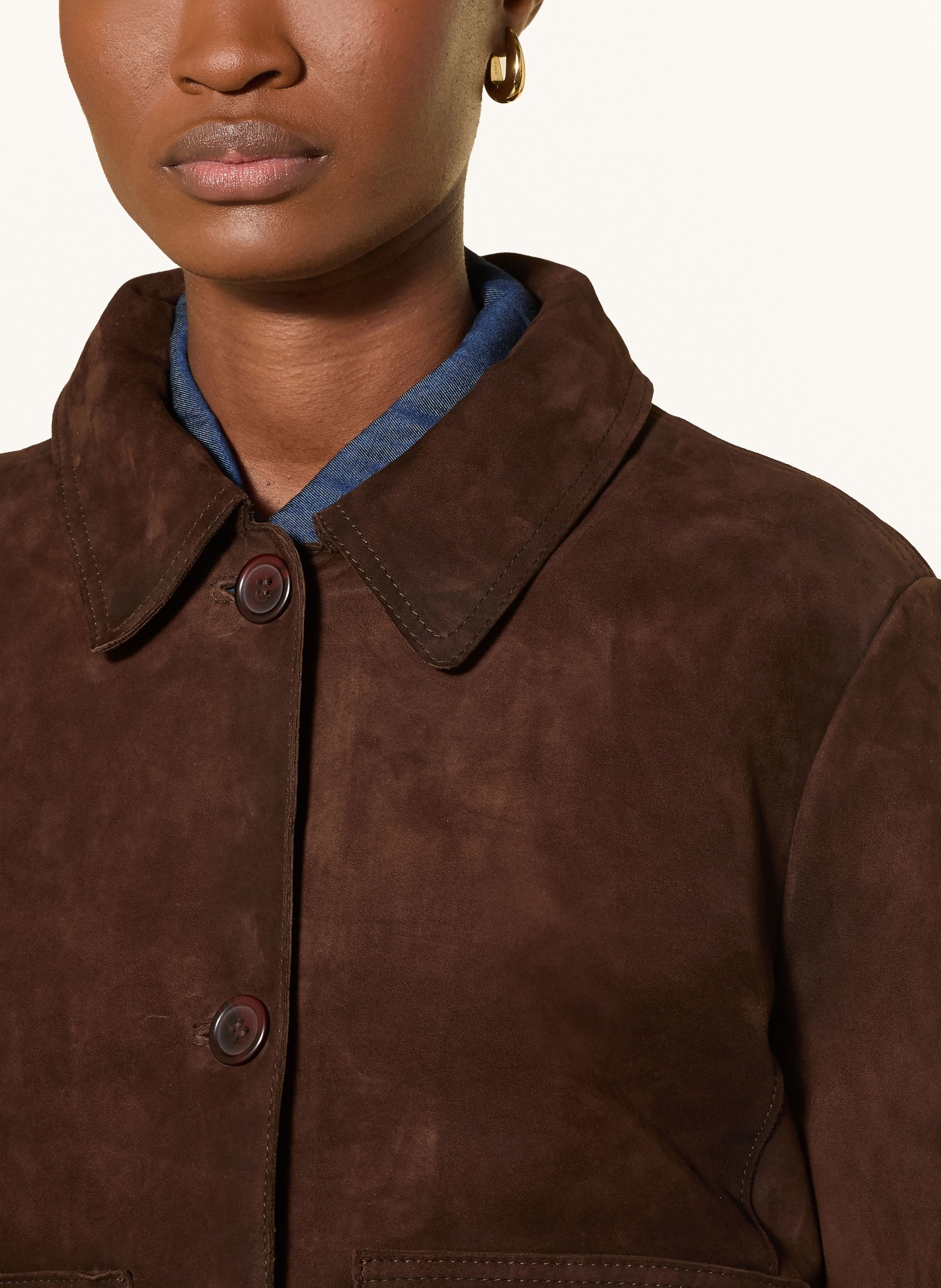 MILESTONE Kožená bunda MSFELIPA: TMAVĚ HNĚDÁ