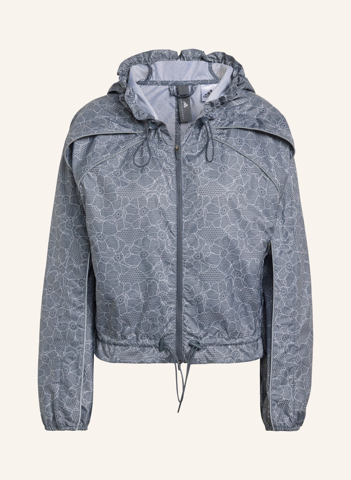 adidas by Stella McCartney Hardloopjack ADIDAS BY STELLA MCCARTNEY: BLAUWGRIJS