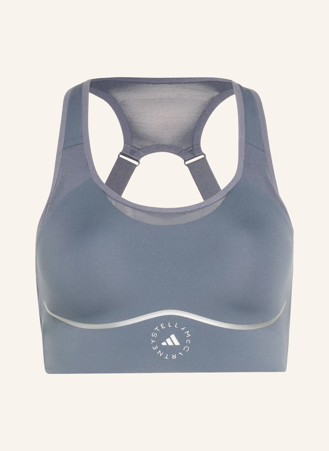 adidas by Stella McCartney Biustonosz sportowy ADIDAS BY STELLA MCCARTNEY RUNNING: CZIEMNOSZARY