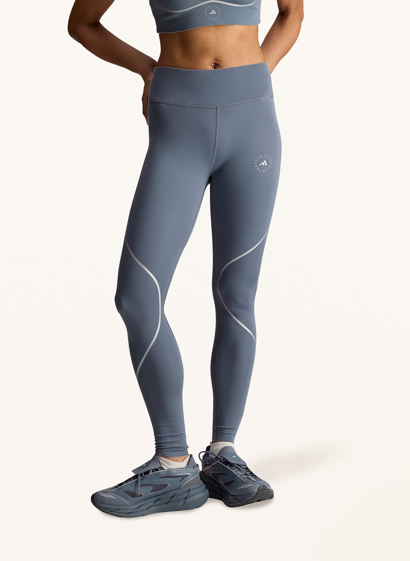 adidas by Stella McCartney Hardlooptights ADIDAS BY STELLA MCCARTNEY: BLAUWGRIJS