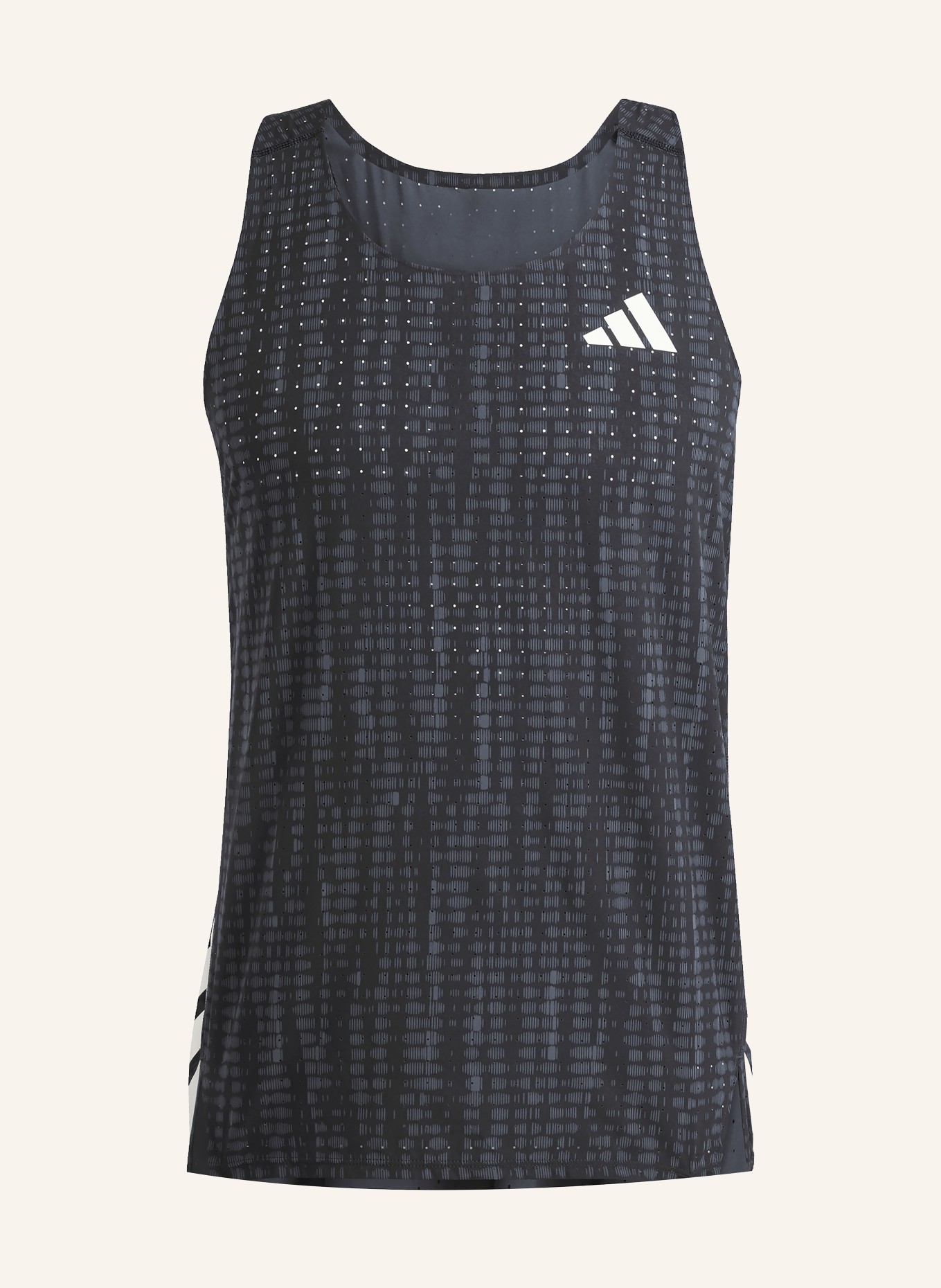adidas ADIZERO running top: BLACK / WHITE