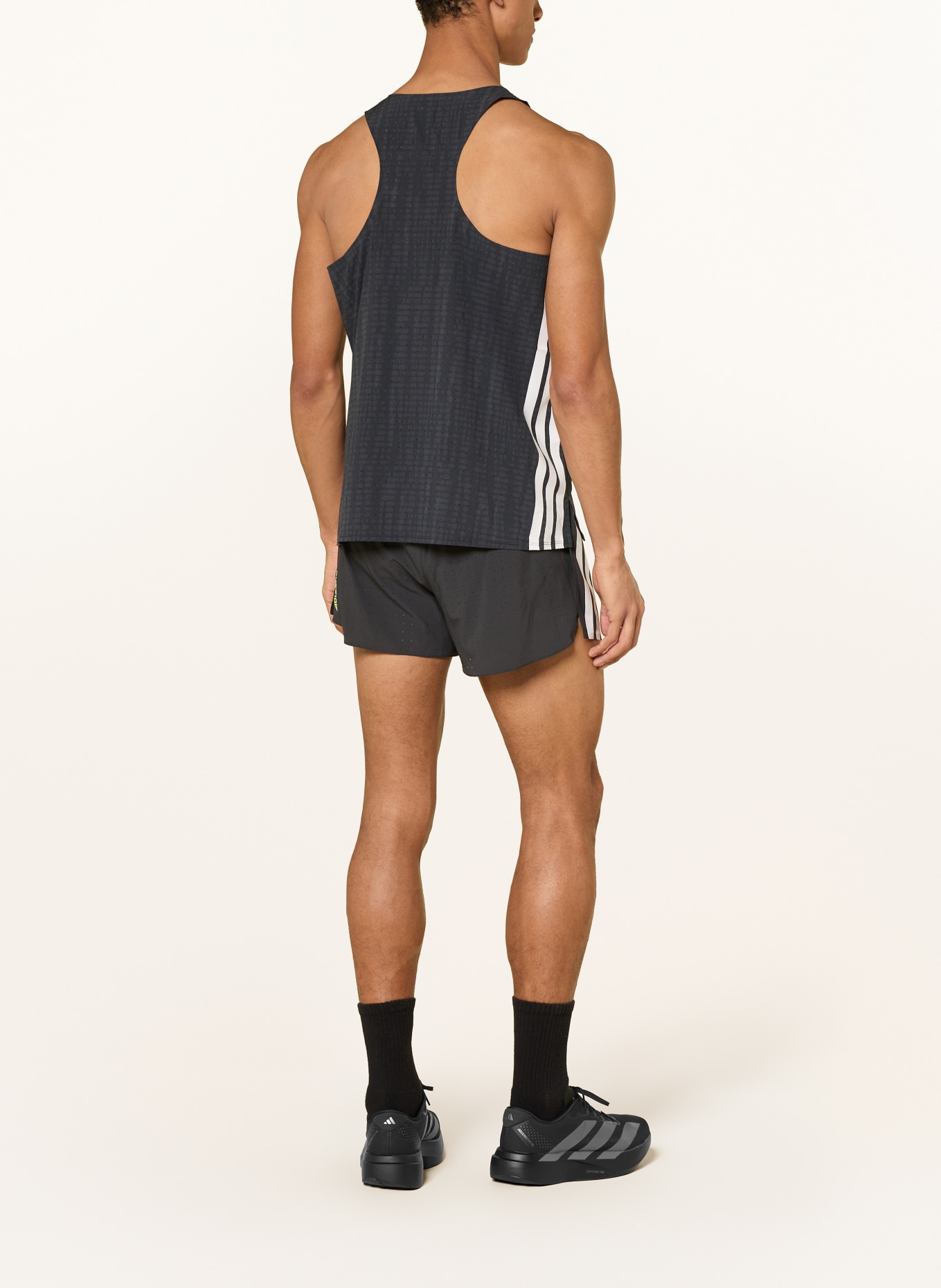 adidas ADIZERO running top: BLACK / WHITE