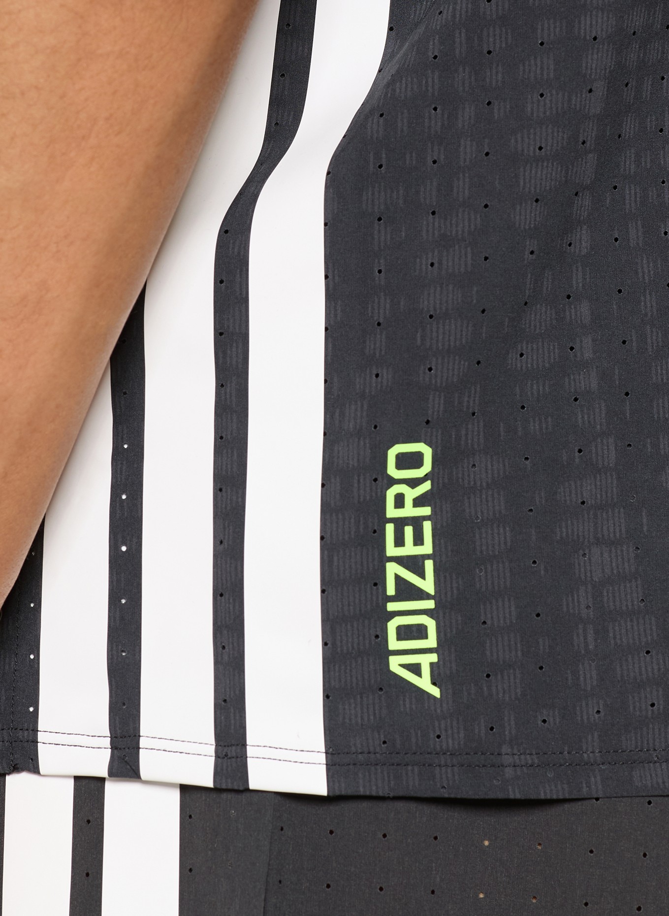 adidas ADIZERO running top: BLACK / WHITE