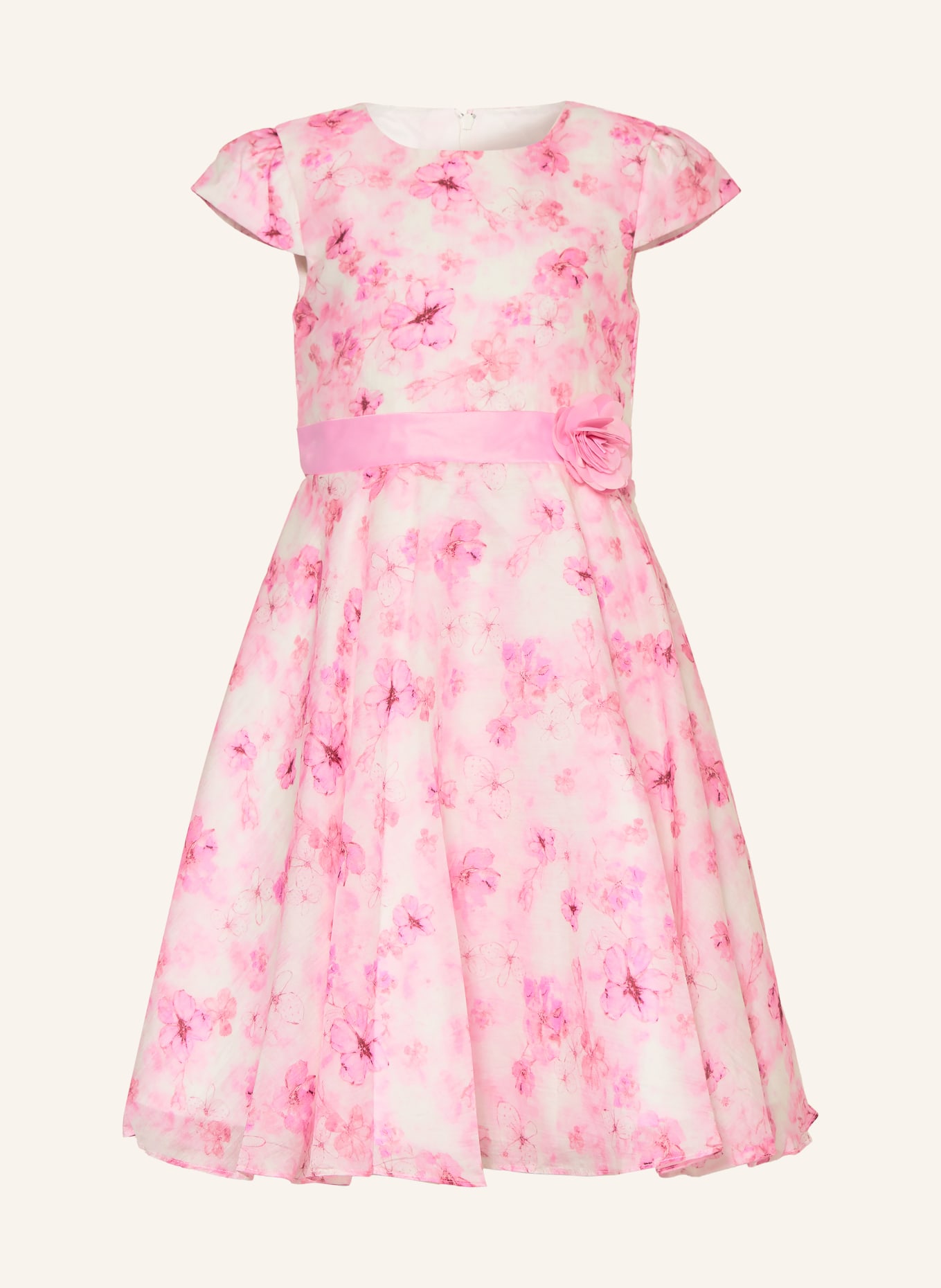 DANAMADE robe en satin: ROSE FUCHSIA / ROSE CLAIR / BLANC
