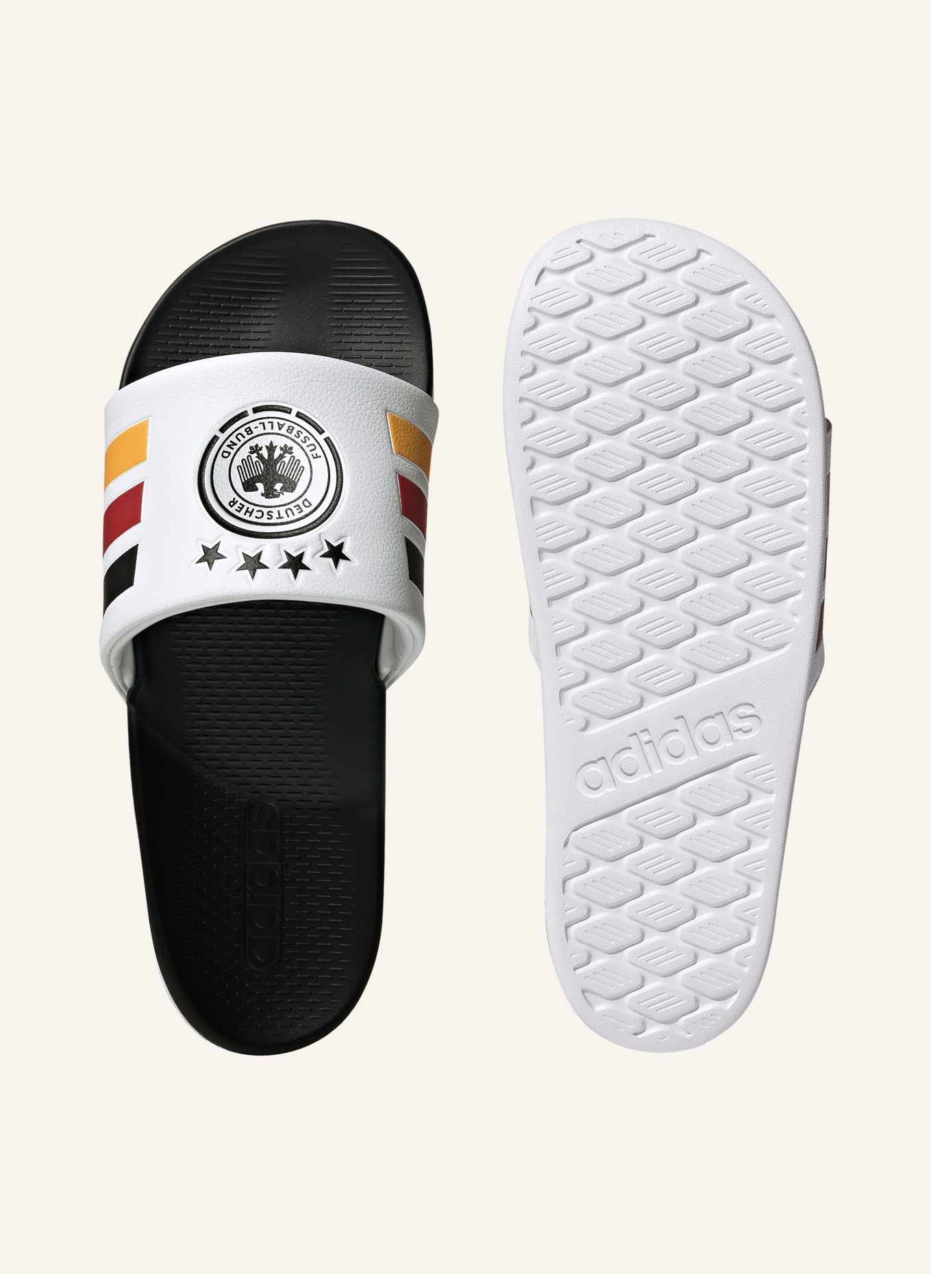 adidas Pantoletten ADILETTE COMFORT 2.0 DEUTSCHLAND: SCHWARZ / ROT / WEISS