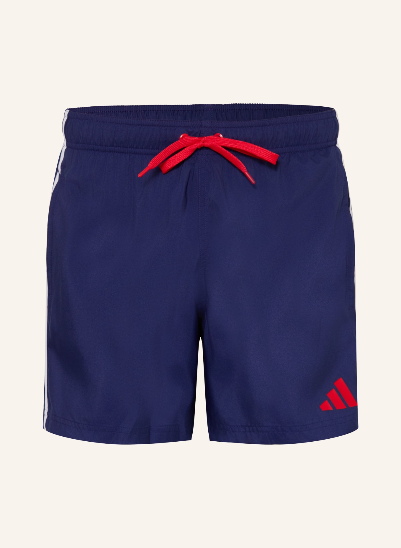 adidas Badeshorts 3-STREIFEN 5INCH: DUNKELBLAU / WEISS