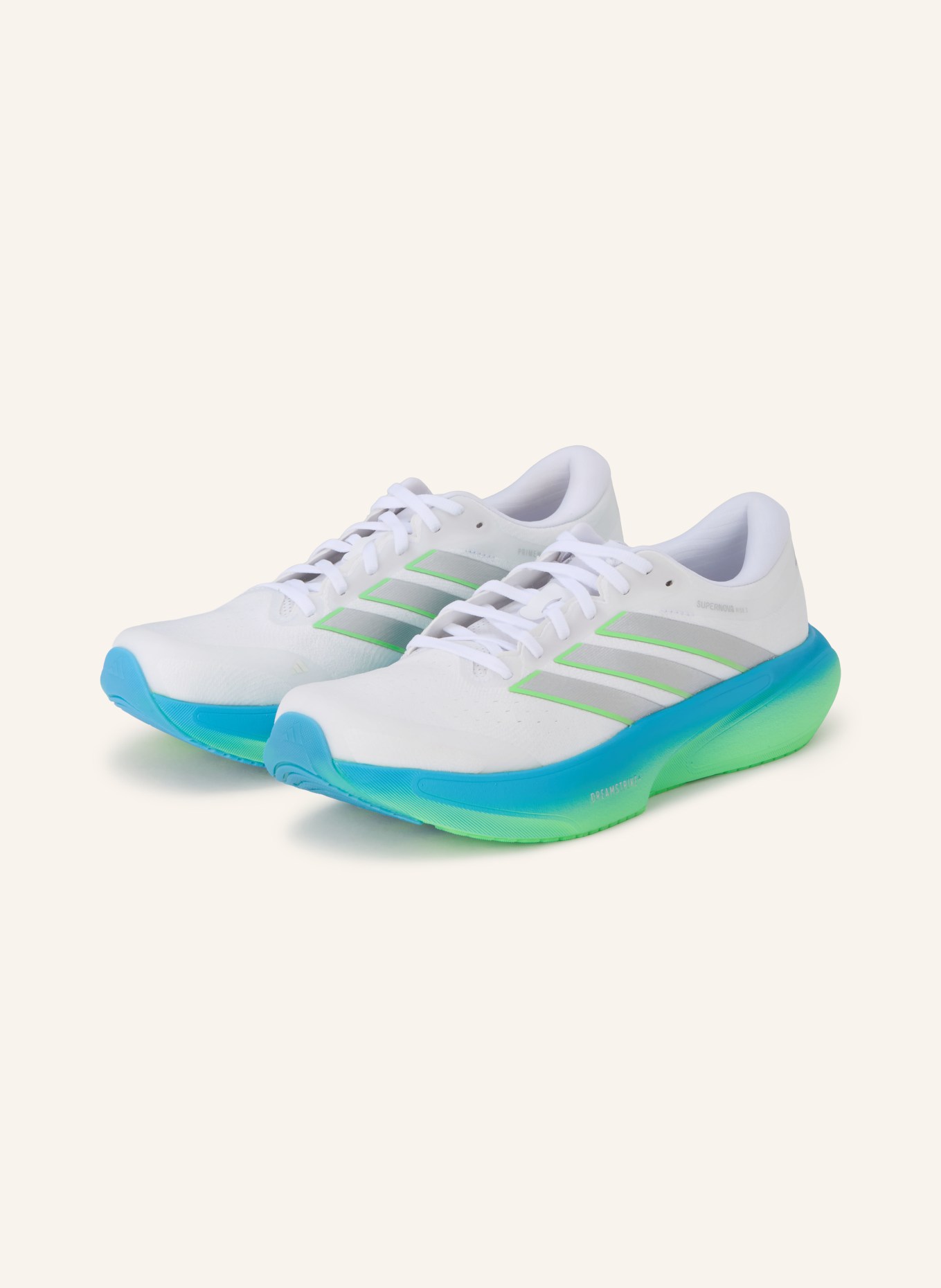 adidas SUPERNOVA RISE 3 running shoes: WHITE / MINT / BLUE