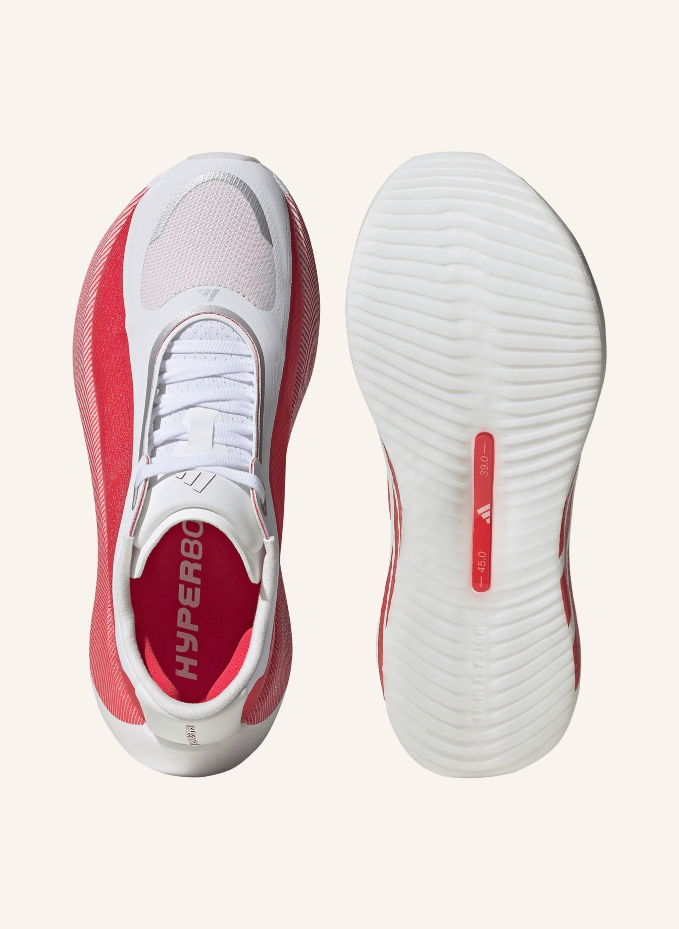 adidas Laufschuhe HYPERBOOST EDGE: ROT / WEISS