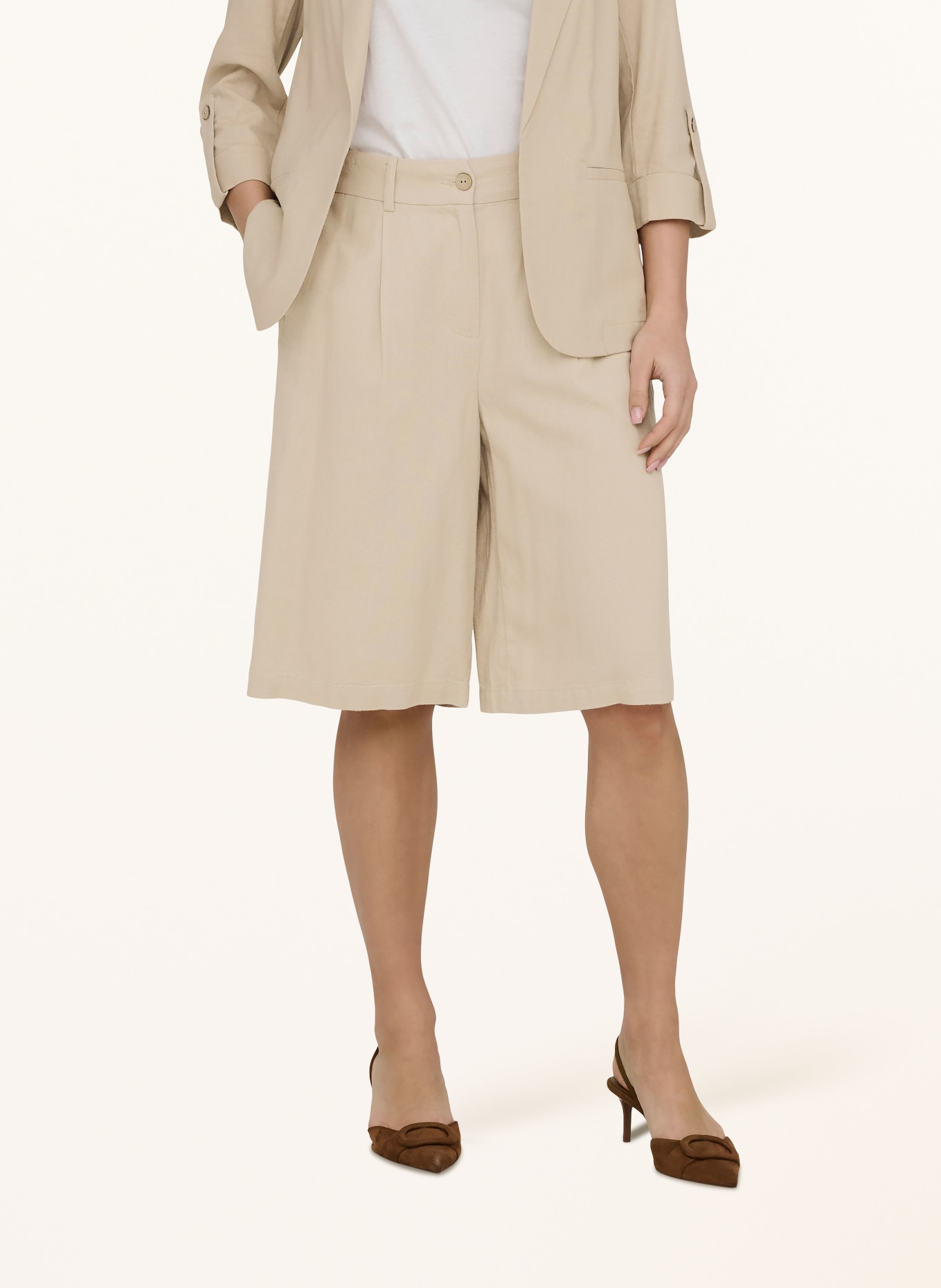 ONLY Linen Bermuda shorts: BEIGE