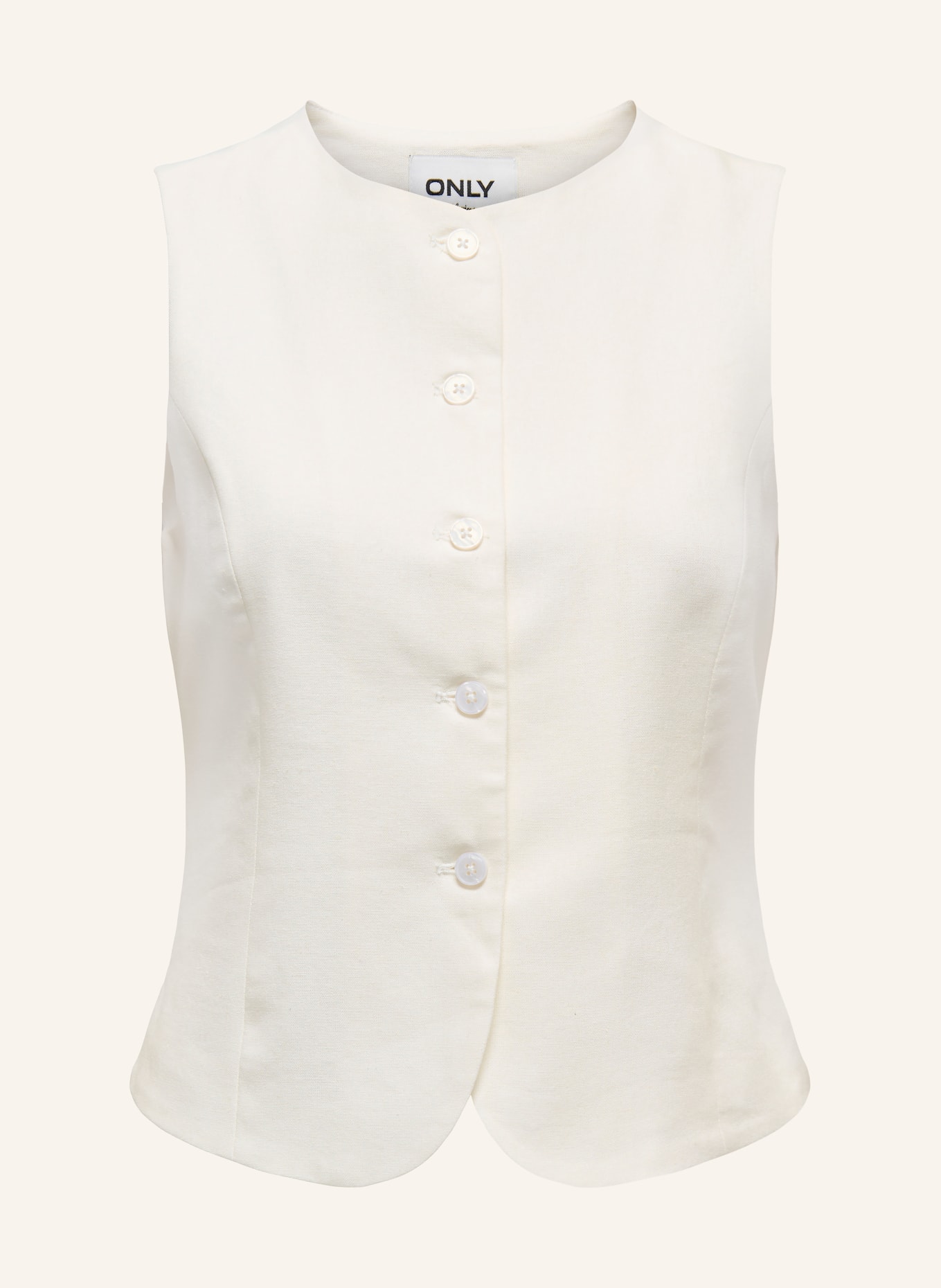 ONLY Blazerweste mit Leinen: WEISS