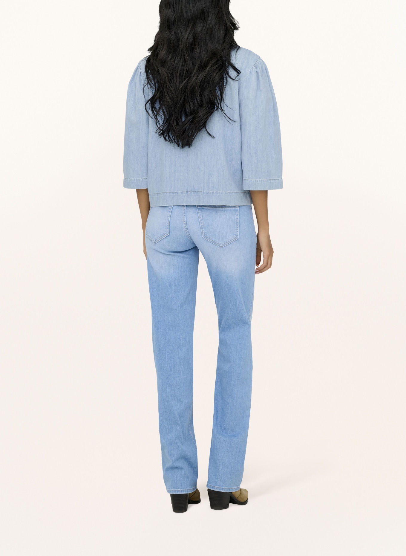 ONLY Chemisier en jean à manches 3/4: BLEU CLAIR