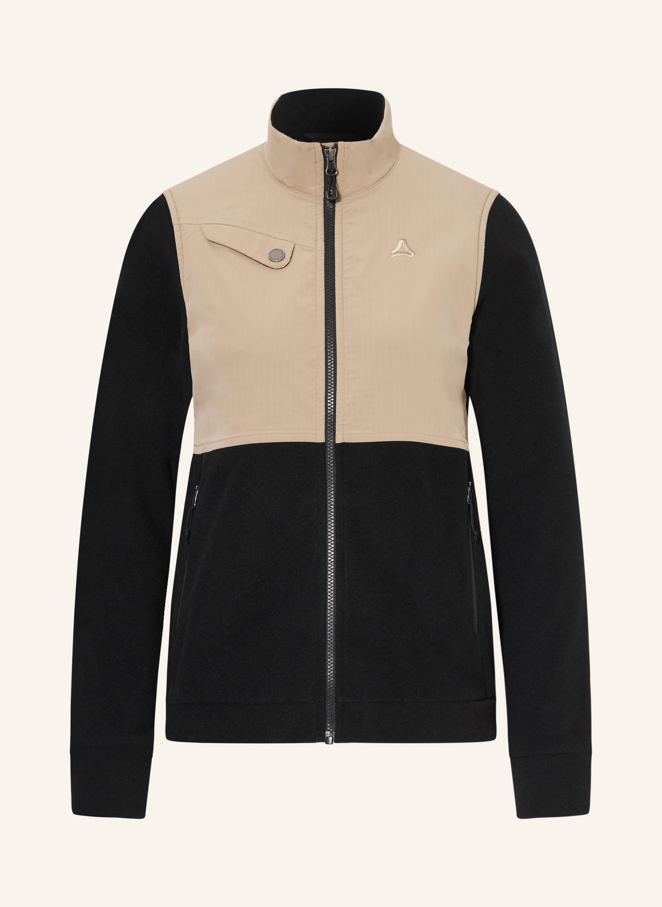 Schöffel MAGHERA fleece jacket in a mix of materials: BLACK / BEIGE