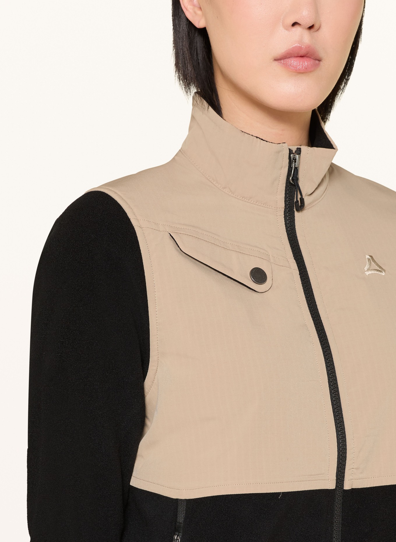 Schöffel MAGHERA fleece jacket in a mix of materials: BLACK / BEIGE