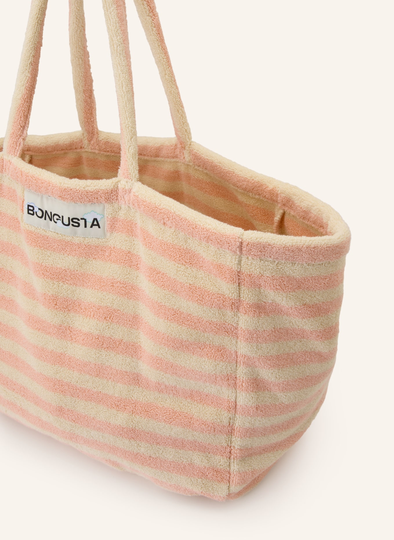 BONGUSTA Strandtas NARAM: CRÈME / LICHTORANJE