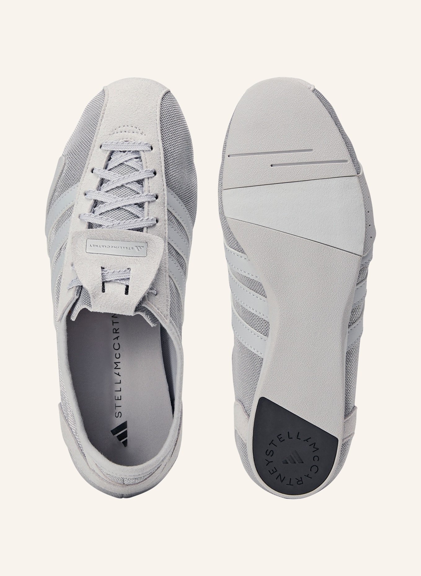 adidas by Stella McCartney Sneaker ADIDAS BY STELLA MCCARTNEY SPORTSWEAR 76 mit Glitzergarn: GRAU / SILBER