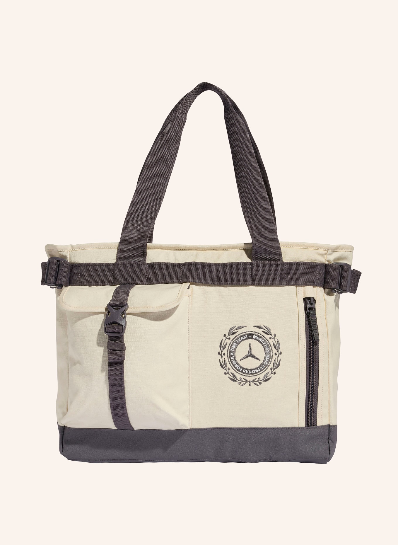 adidas Shopper MERCEDES - AMG PETRONAS FORMULA 1 TEAM SILVER ARROWS: CREME / DUNKELGRAU