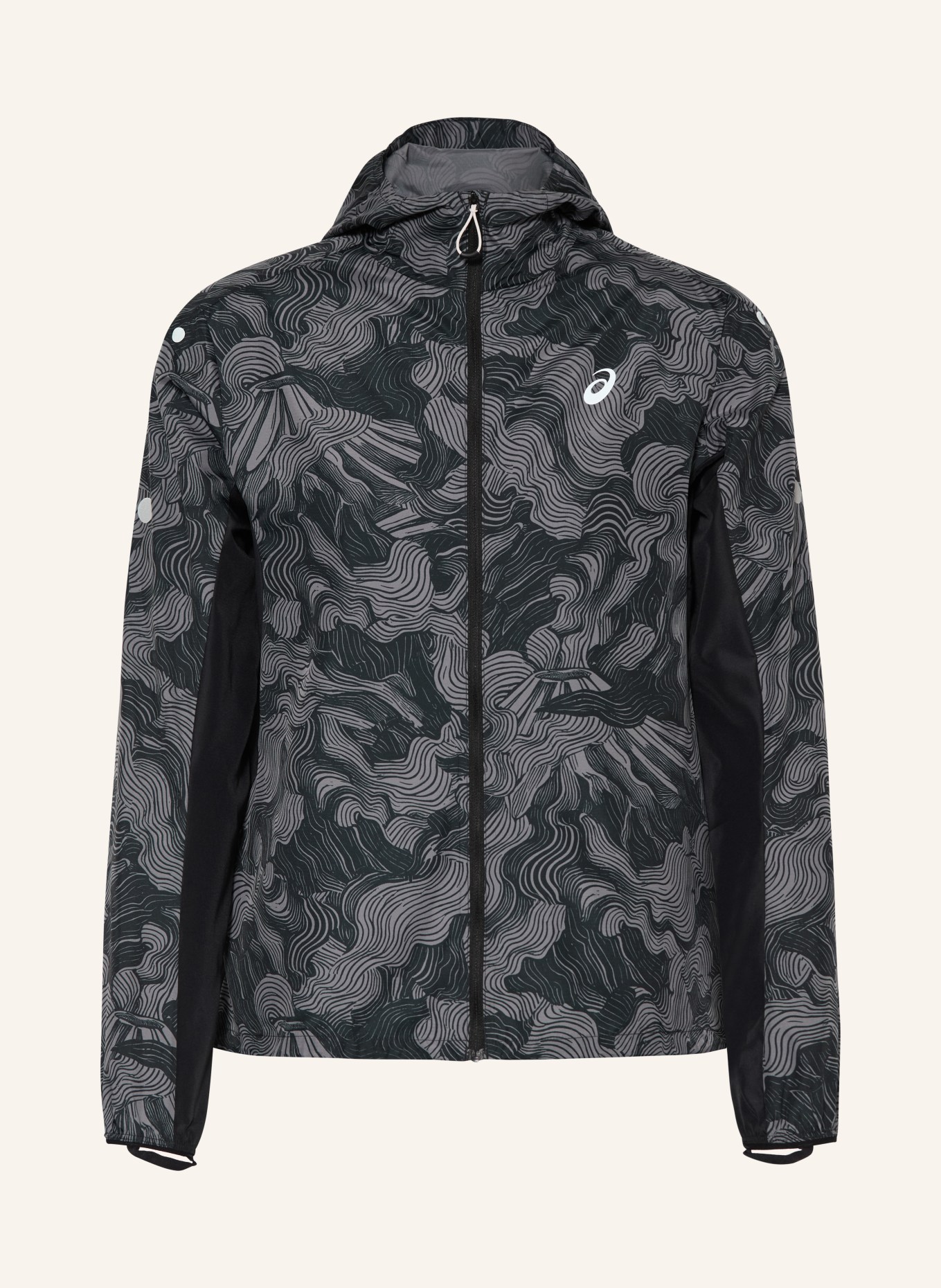 ASICS Laufjacke FUJITRAIL PACKABLE: SCHWARZ / GRAU