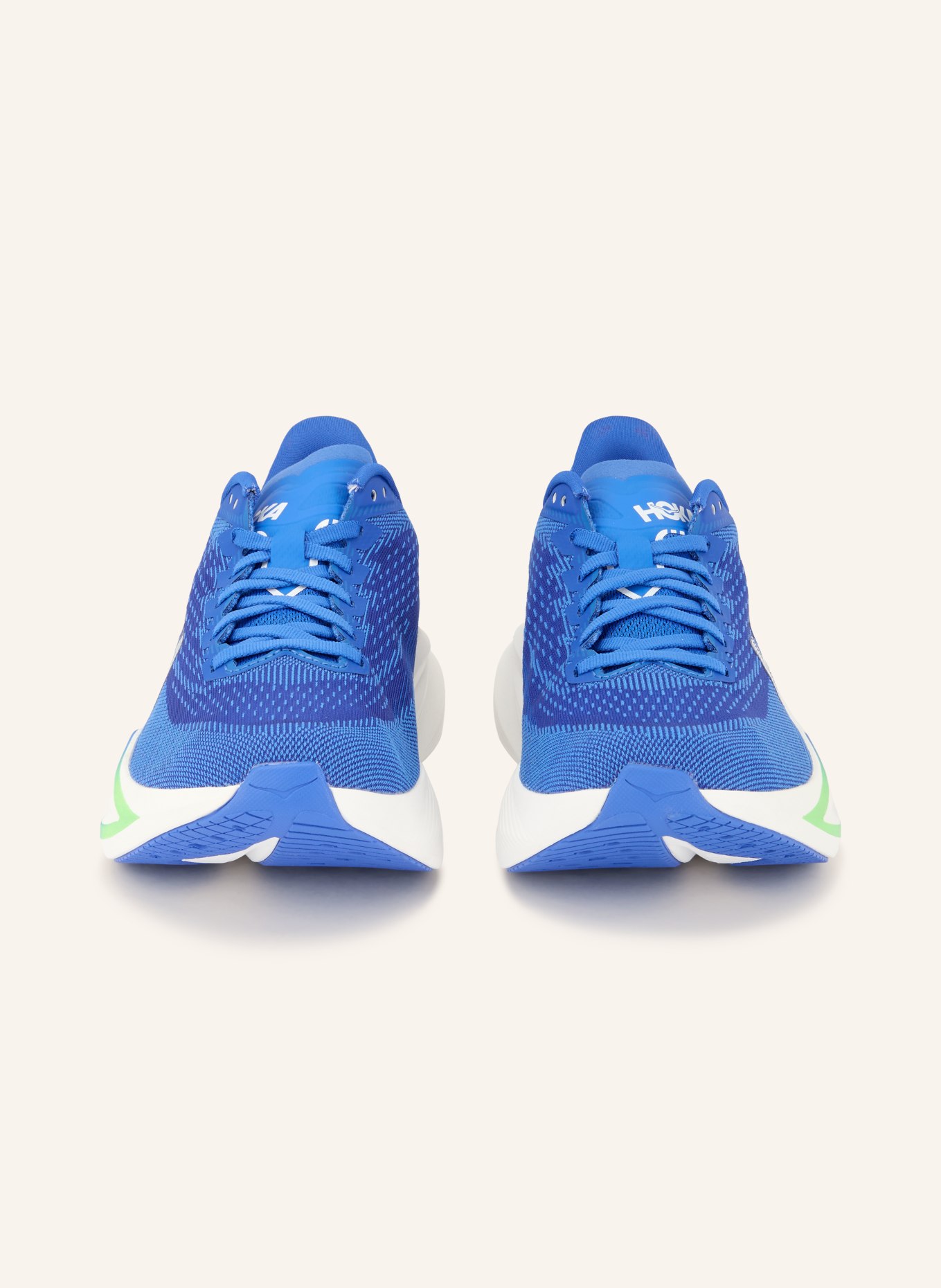 HOKA Hardloopschoenen MACH 7: BLAUW / NEONGROEN / WIT
