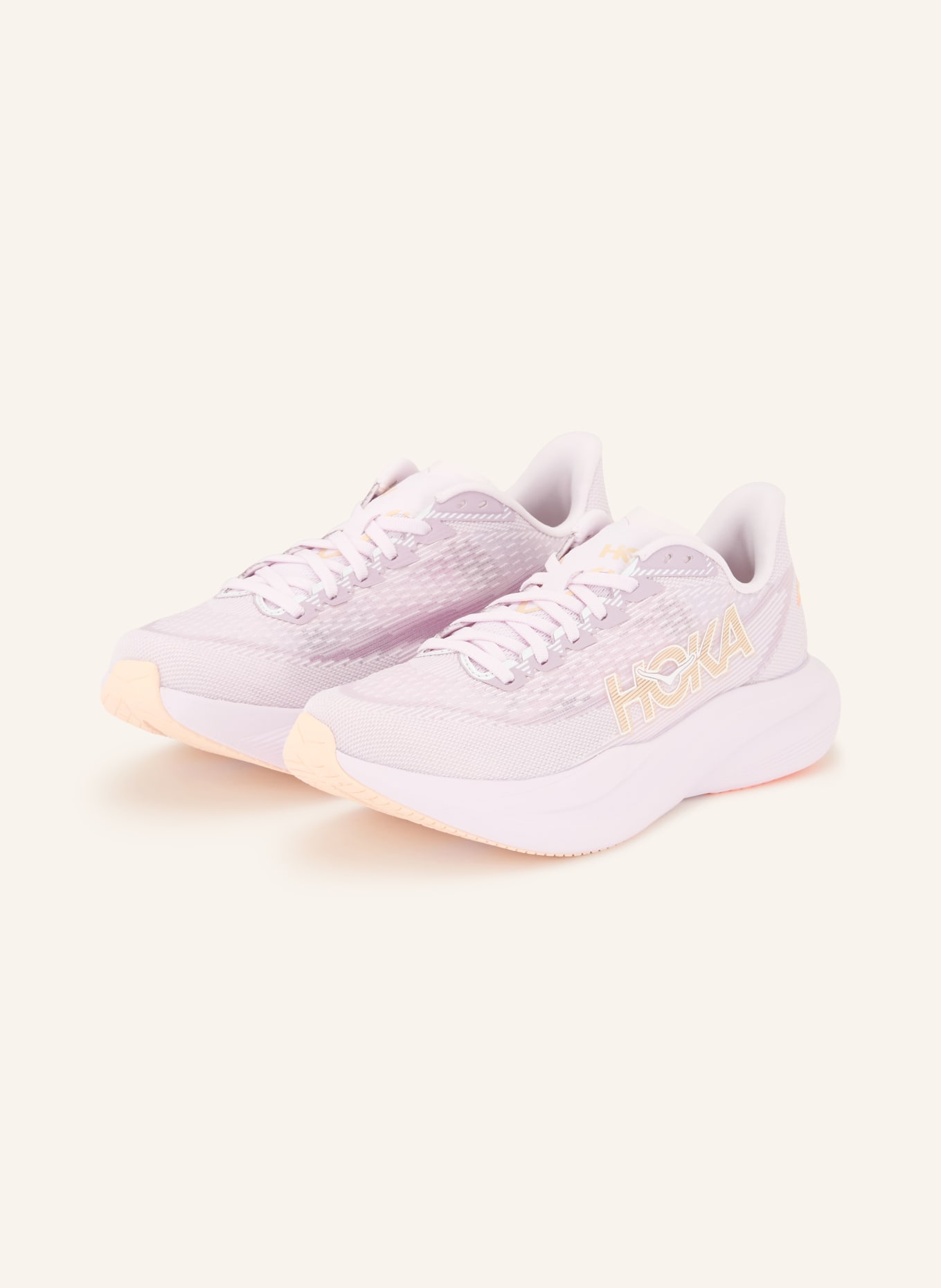 HOKA Hardloopschoenen MACH 7: LICHTPAARS / NEONORANJE / LICHTORANJE