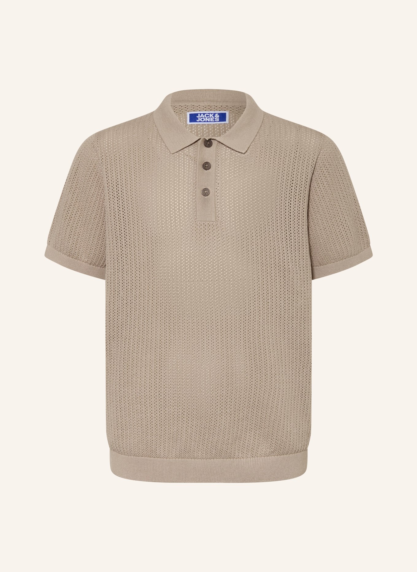 JACK&JONES Gebreid poloshirt JESS: BEIGE