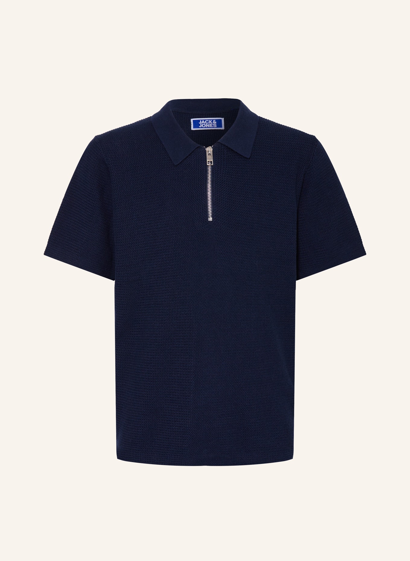 JACK&JONES Strick-Poloshirt: BLAU