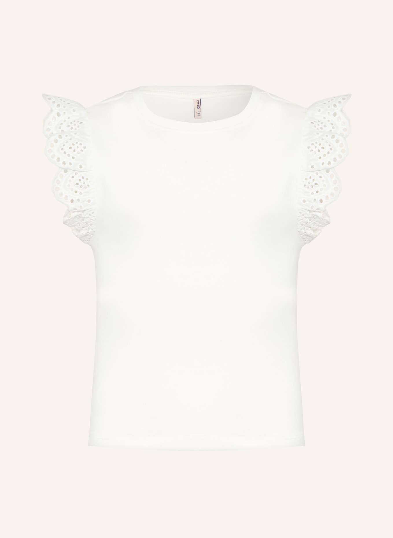 ONLY Top avec dentelle ajourée: BLANC