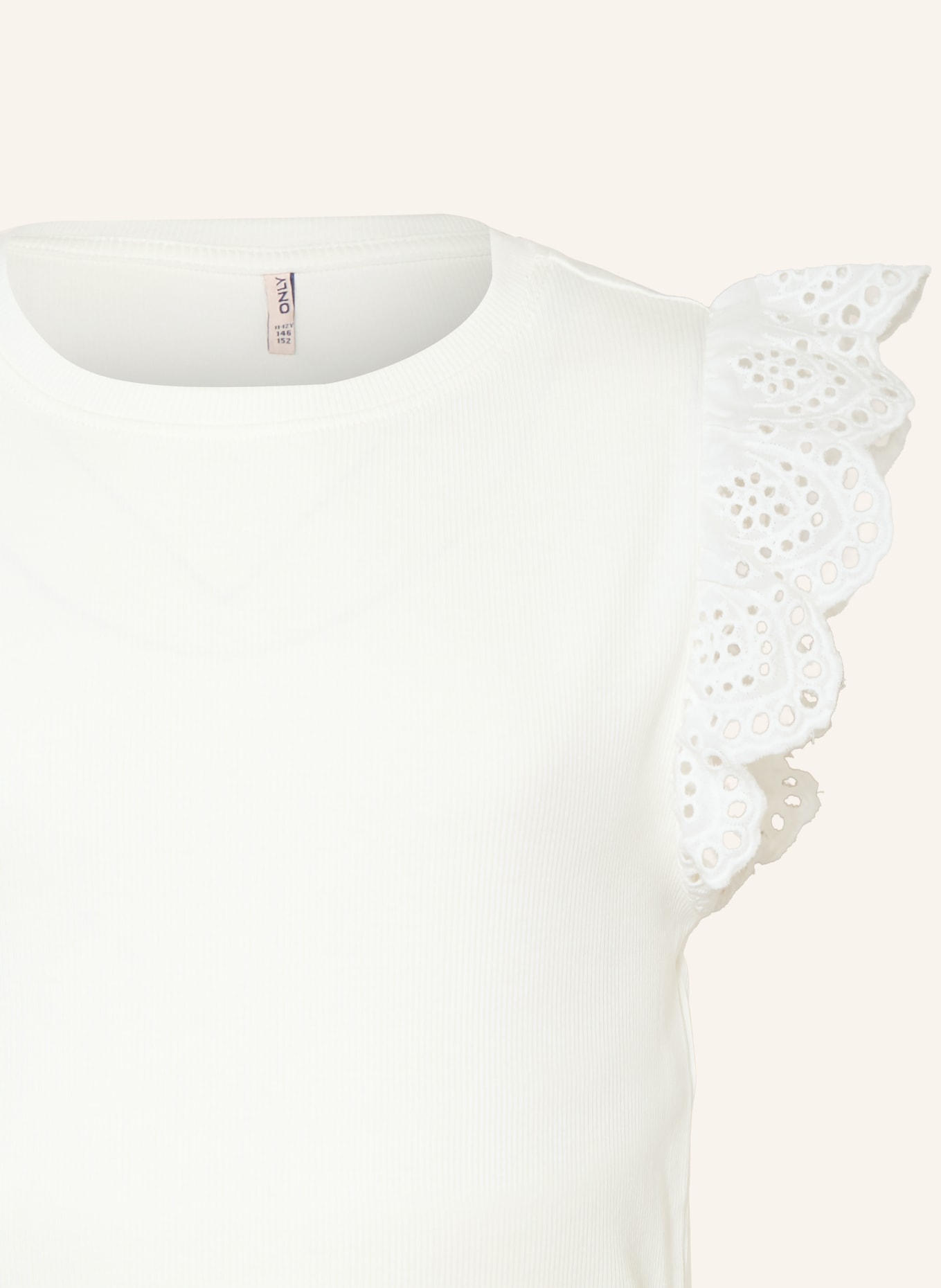 ONLY Top avec dentelle ajourée: BLANC