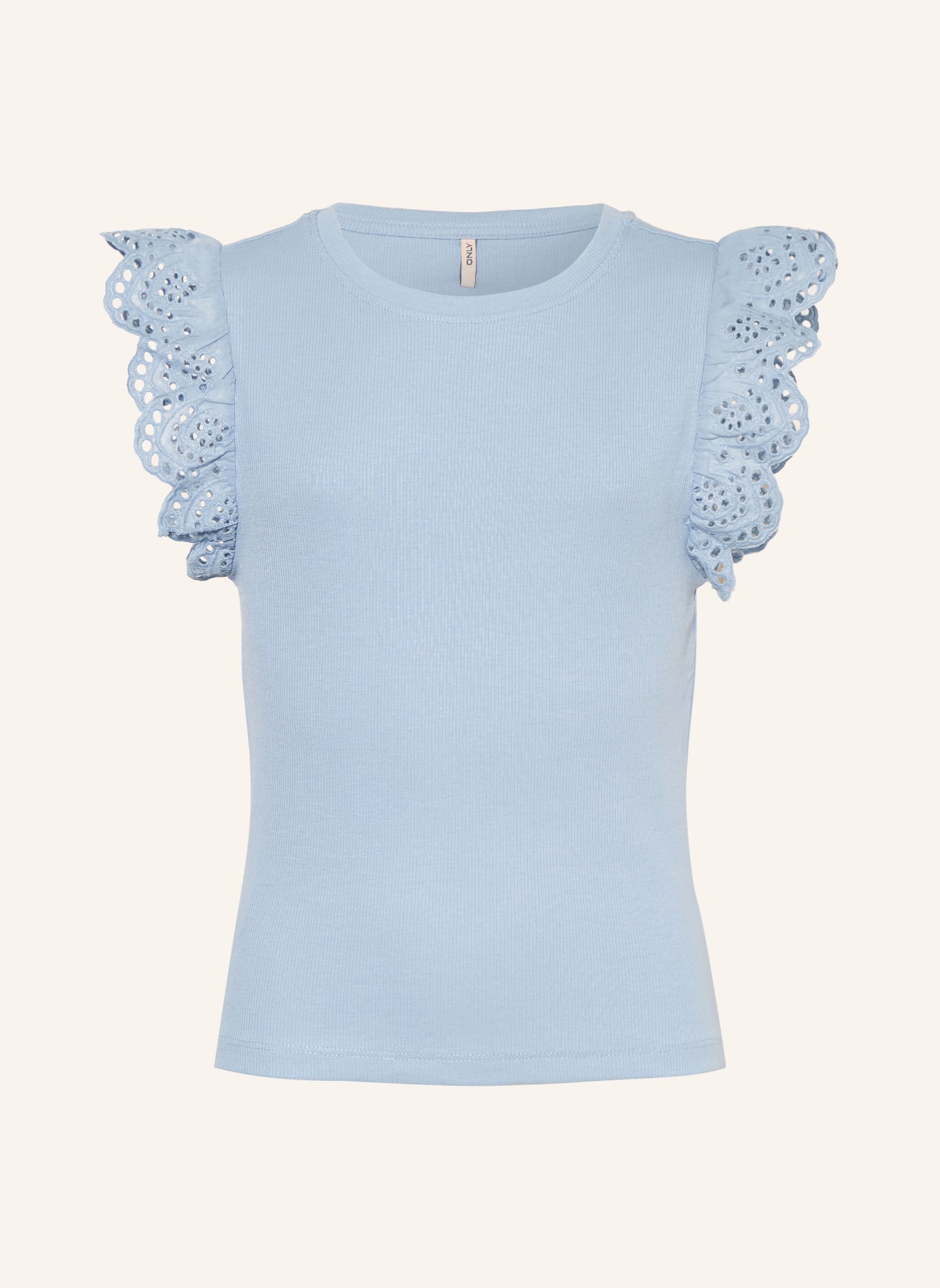 ONLY Top avec dentelle ajourée: BLEU CLAIR