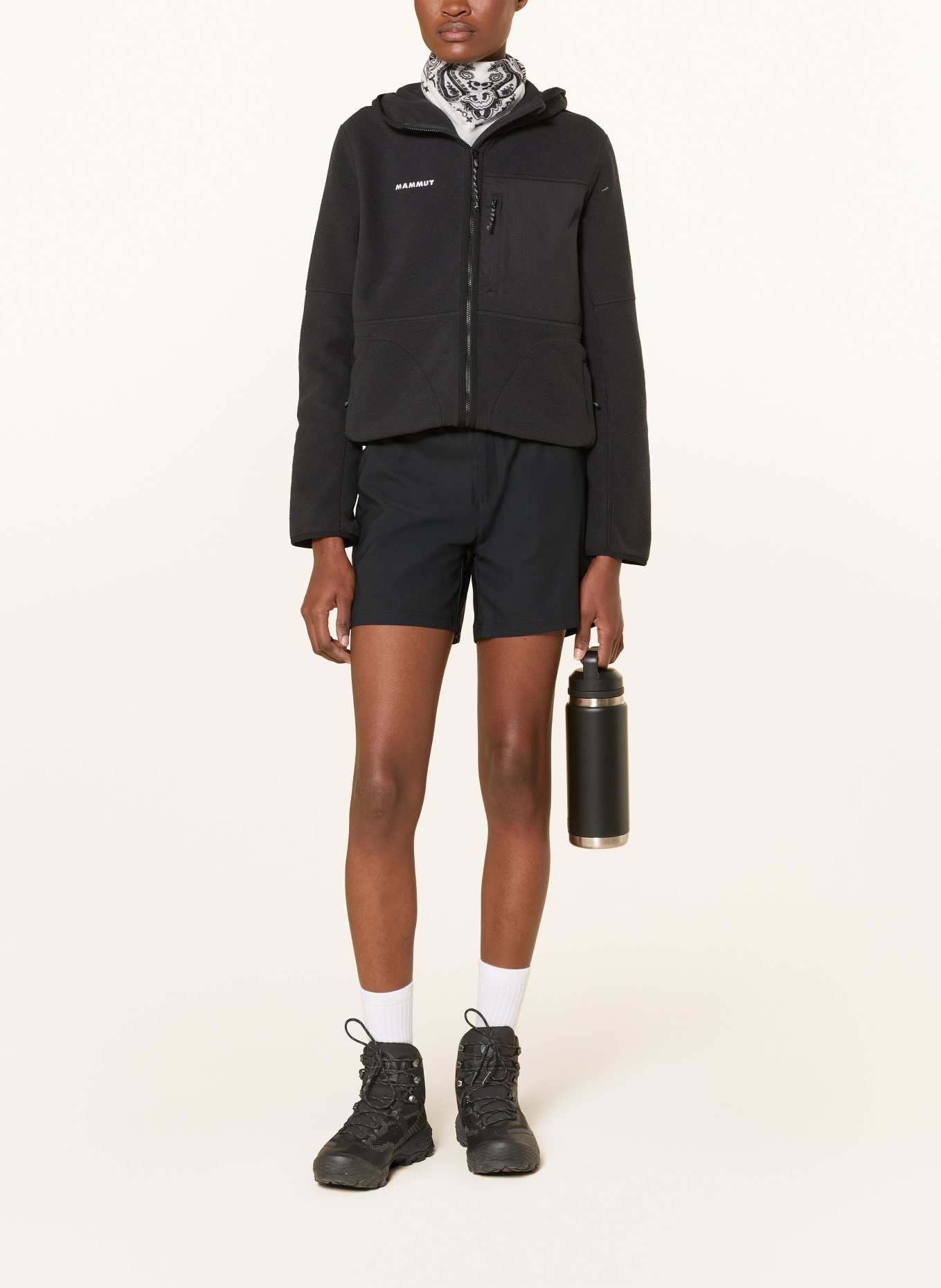 MAMMUT Fleecejack TAMARO ML HOODED: ZWART