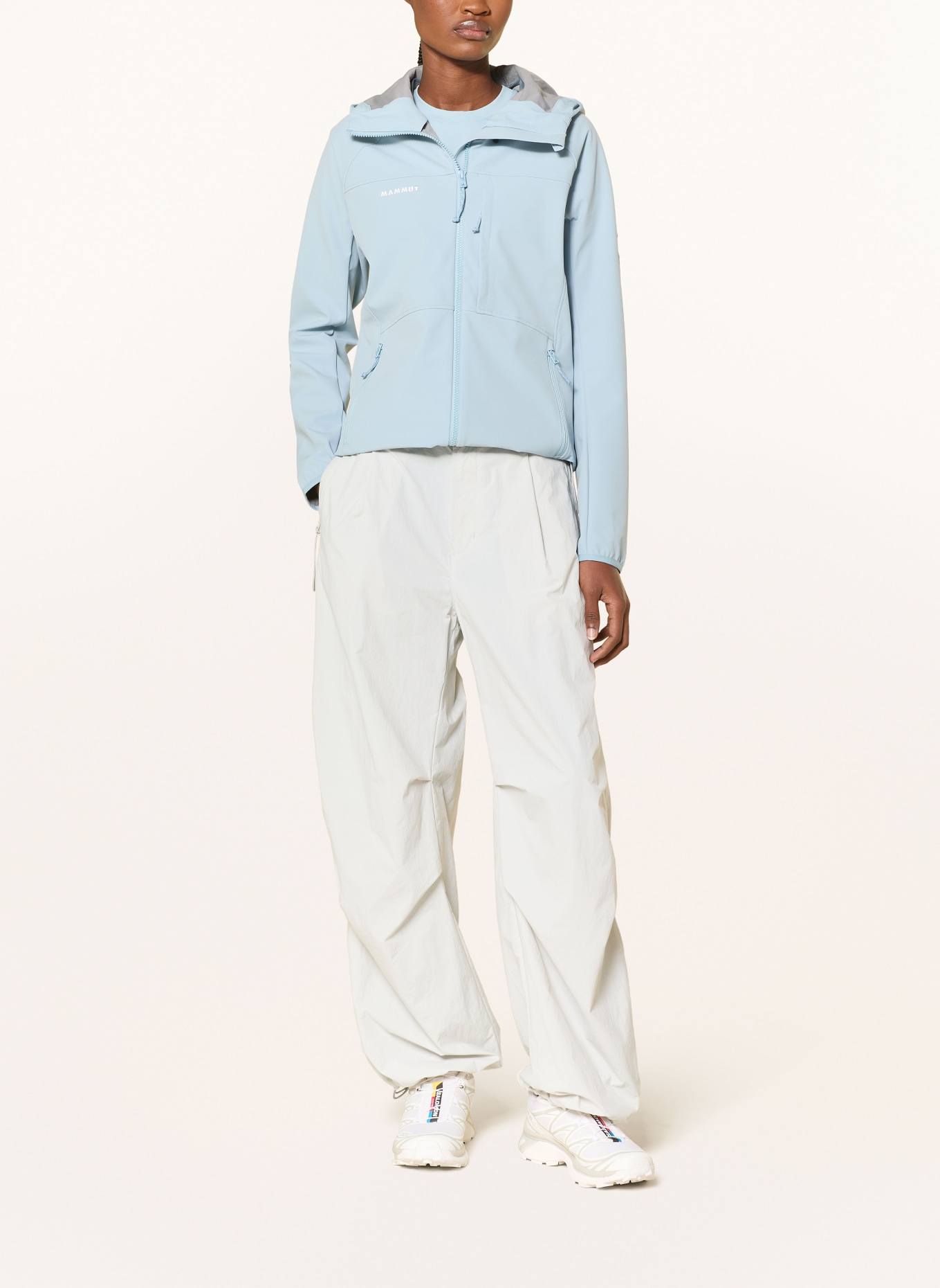 MAMMUT Softshell-Jacke ULTIMATE COMFORT SO HOODED: HELLBLAU