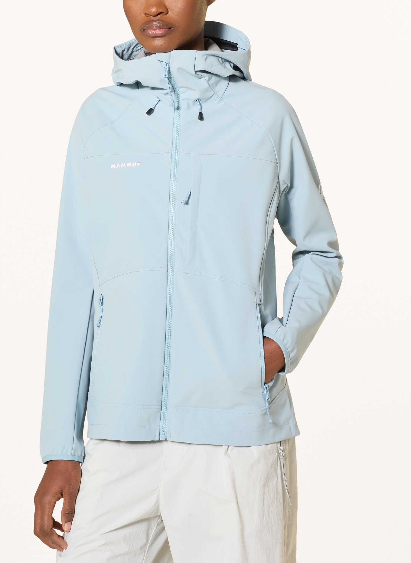 MAMMUT Softshell-Jacke ULTIMATE COMFORT SO HOODED: HELLBLAU