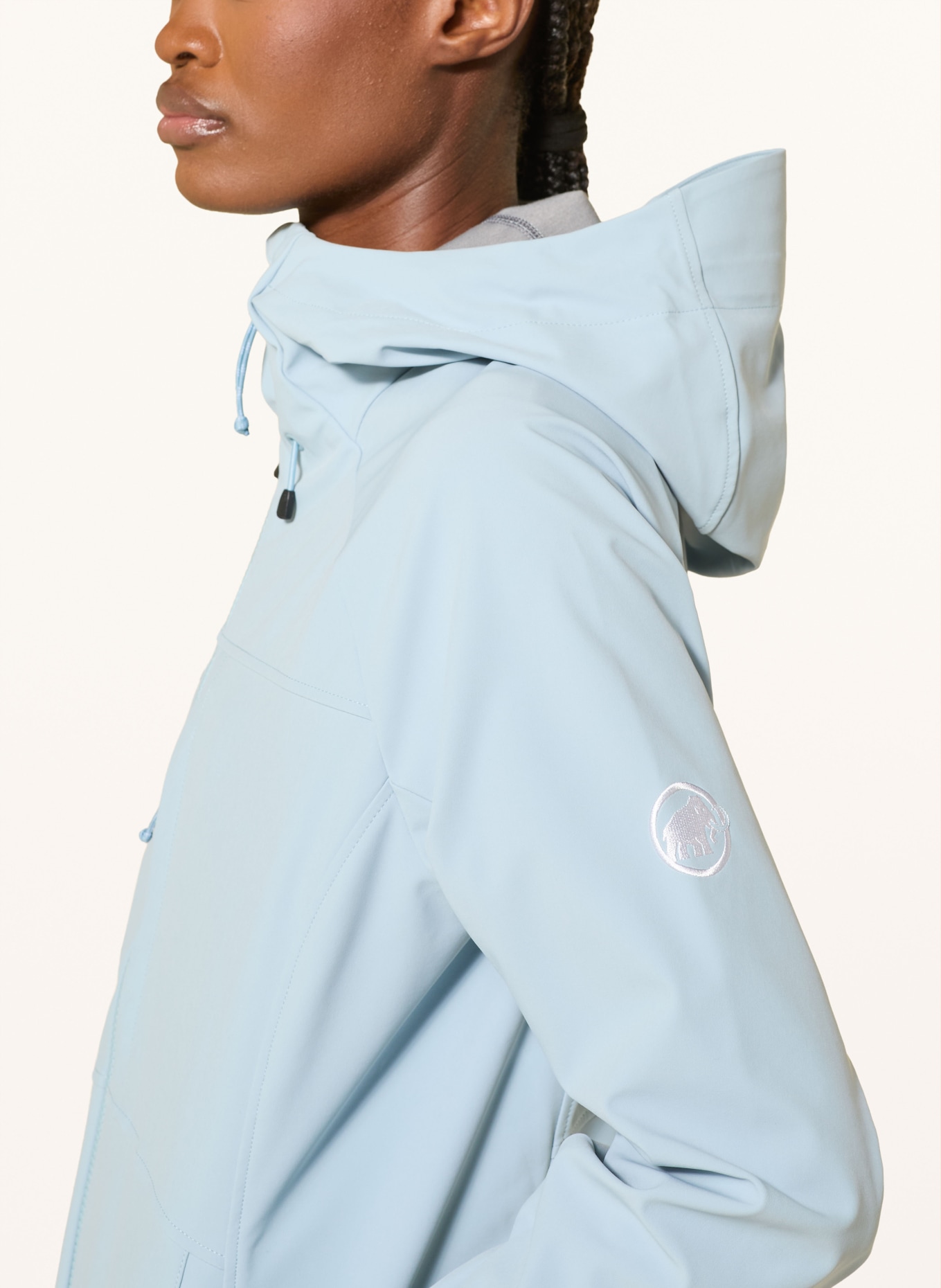 MAMMUT Softshell-Jacke ULTIMATE COMFORT SO HOODED: HELLBLAU