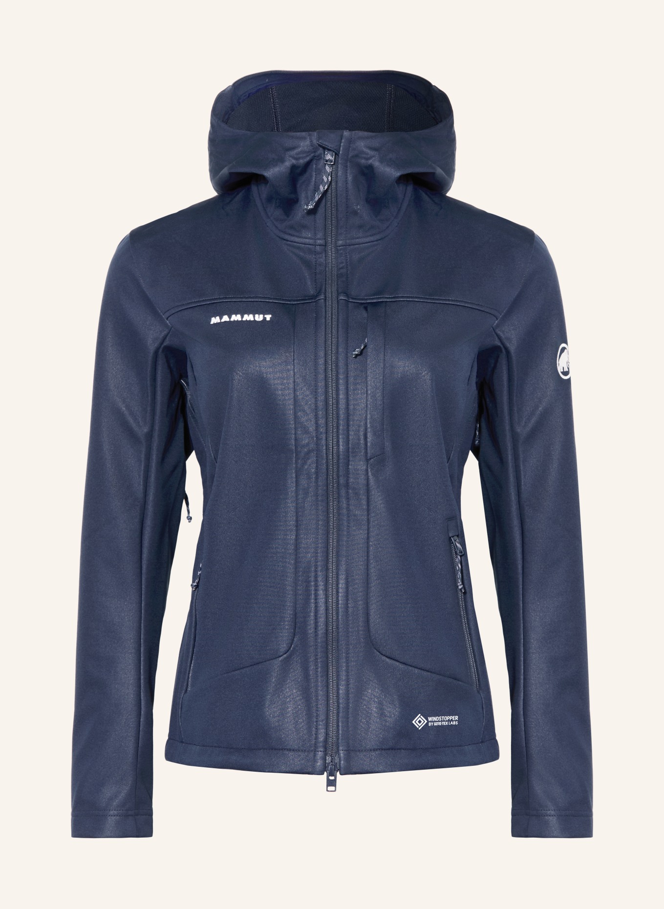 MAMMUT Softshell-jas ULTIMATE VIII SO HOODED: DONKERBLAUW