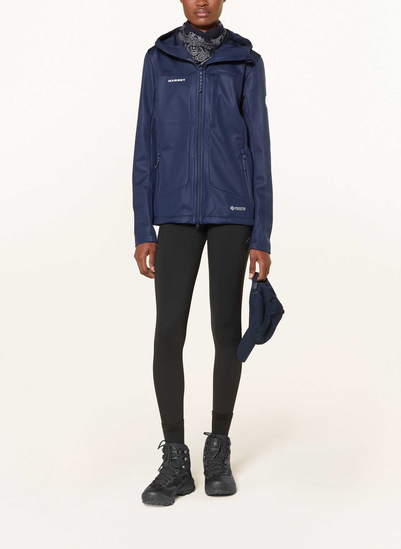MAMMUT Softshell-jas ULTIMATE VIII SO HOODED: DONKERBLAUW