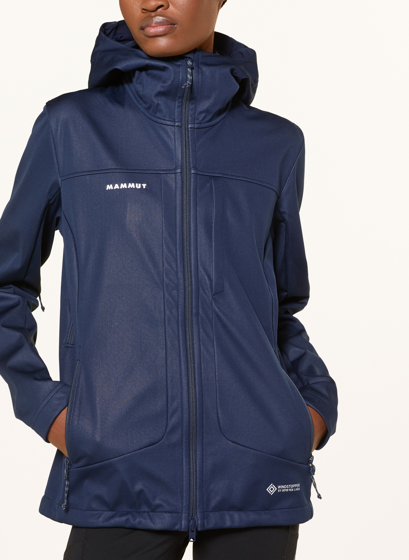 MAMMUT Softshell-jas ULTIMATE VIII SO HOODED: DONKERBLAUW