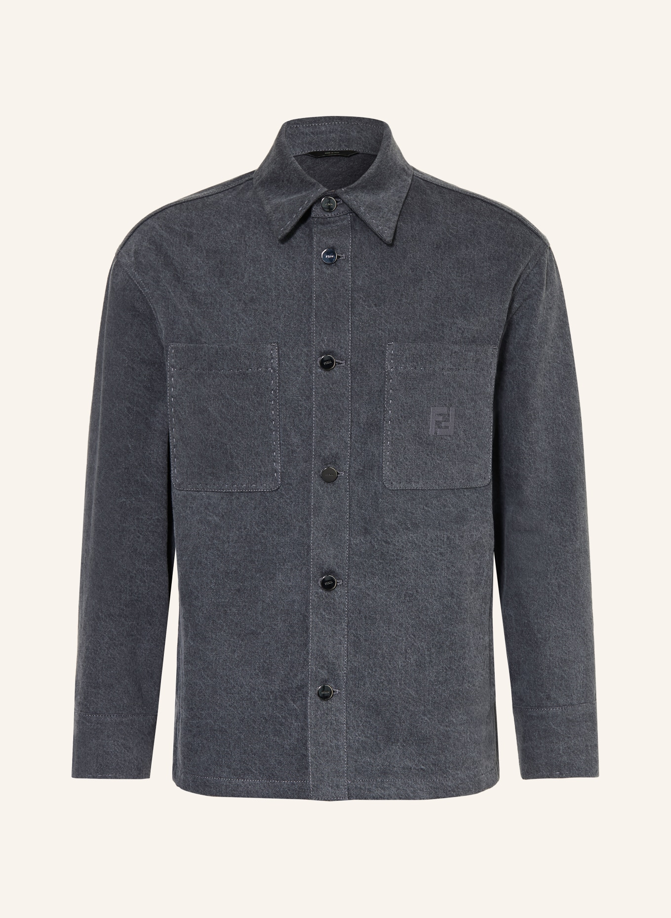 FENDI Surveste en jean: GRIS FONCÉ