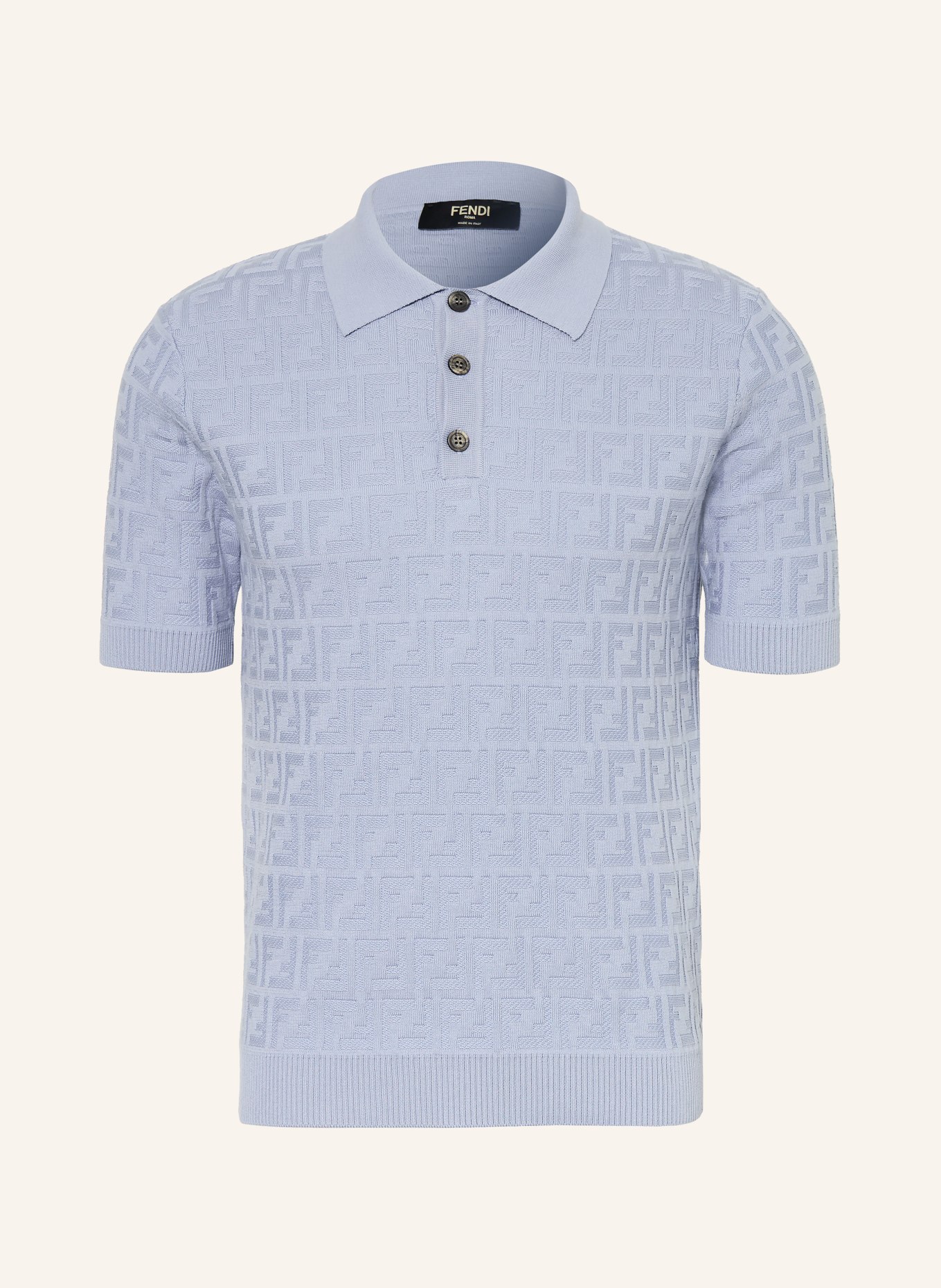 FENDI Polo en maille: BLEU CLAIR