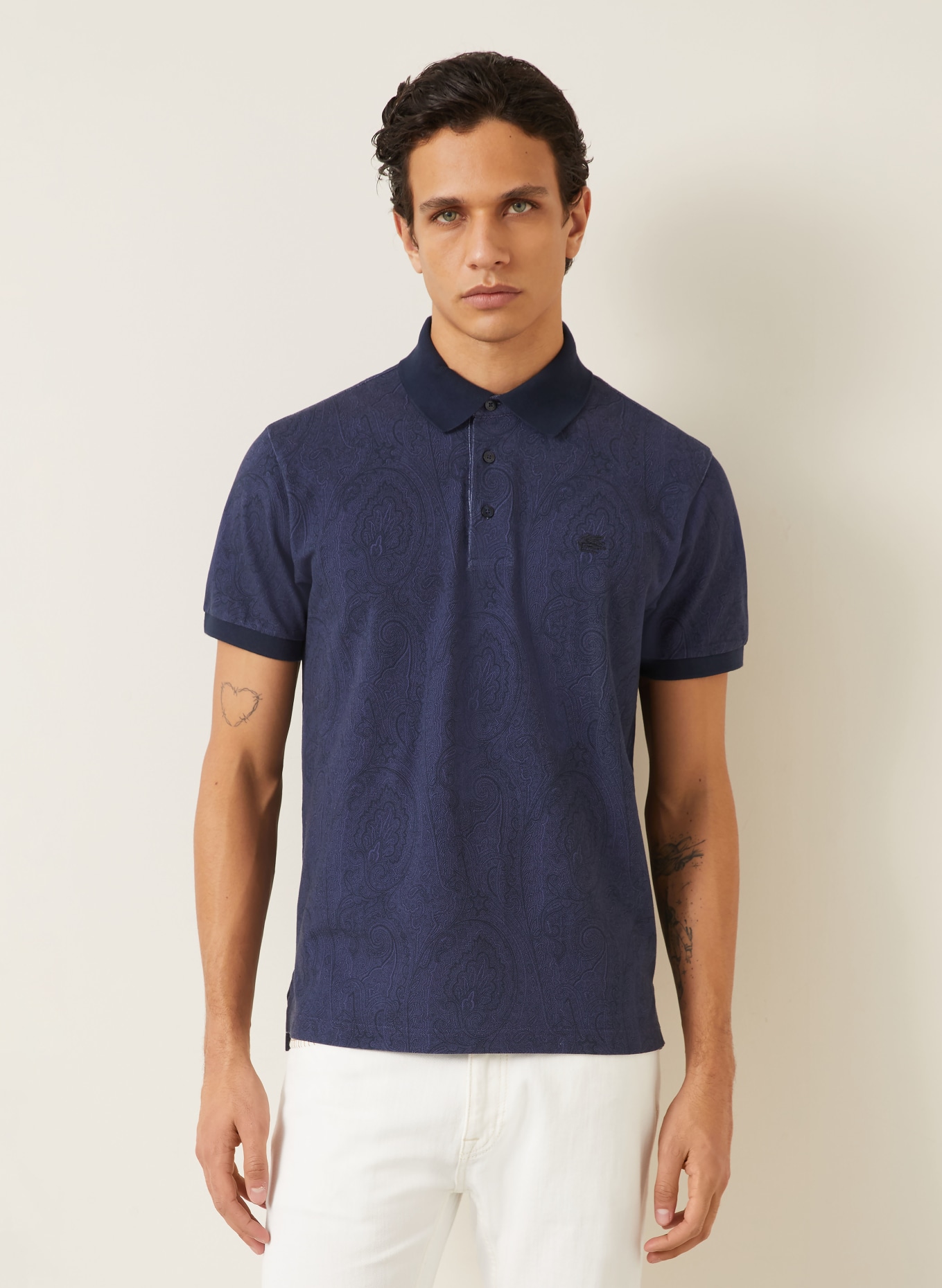 ETRO Piqué poloshirt: DONKERBLAUW