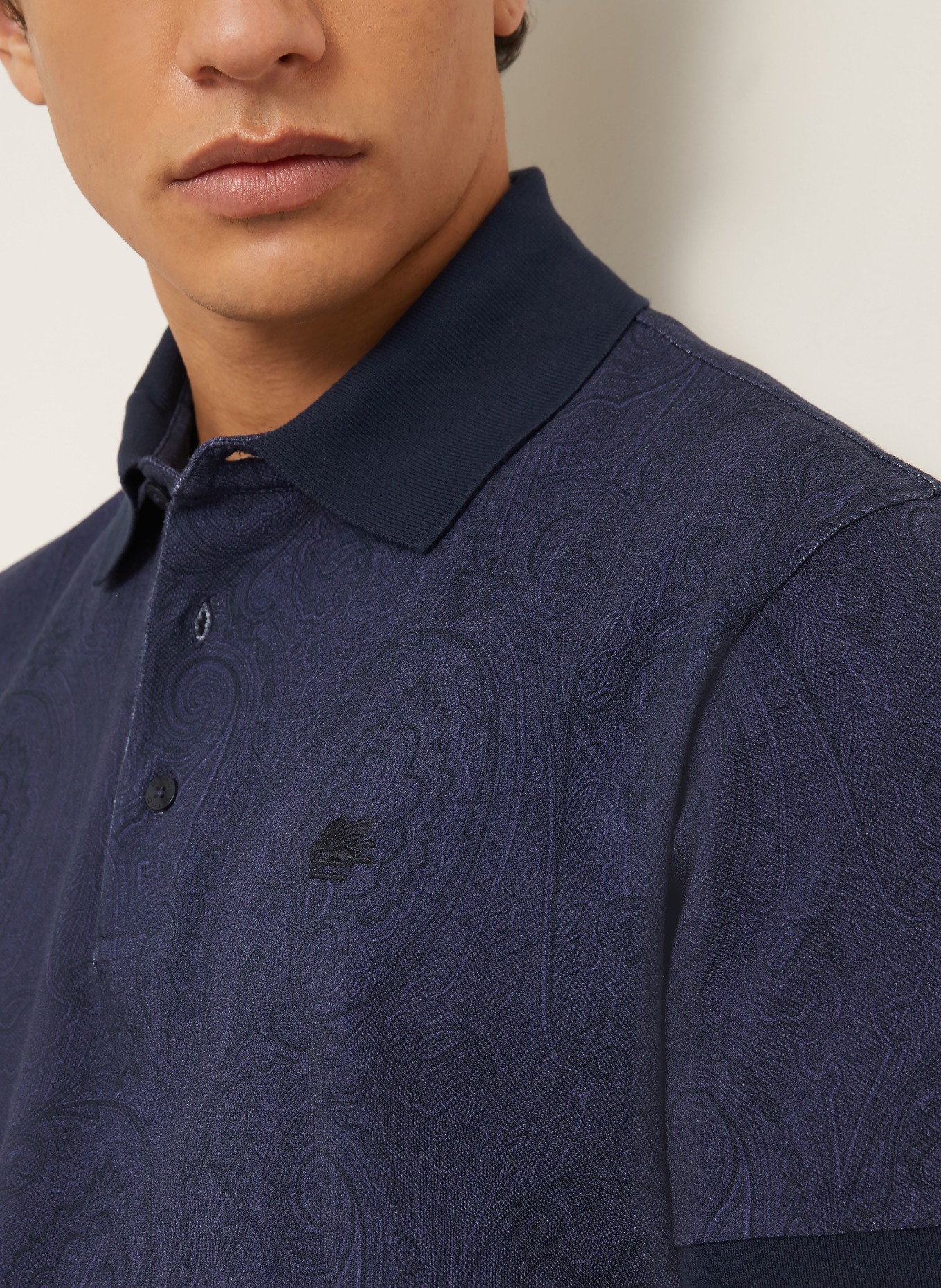 ETRO Piqué poloshirt: DONKERBLAUW
