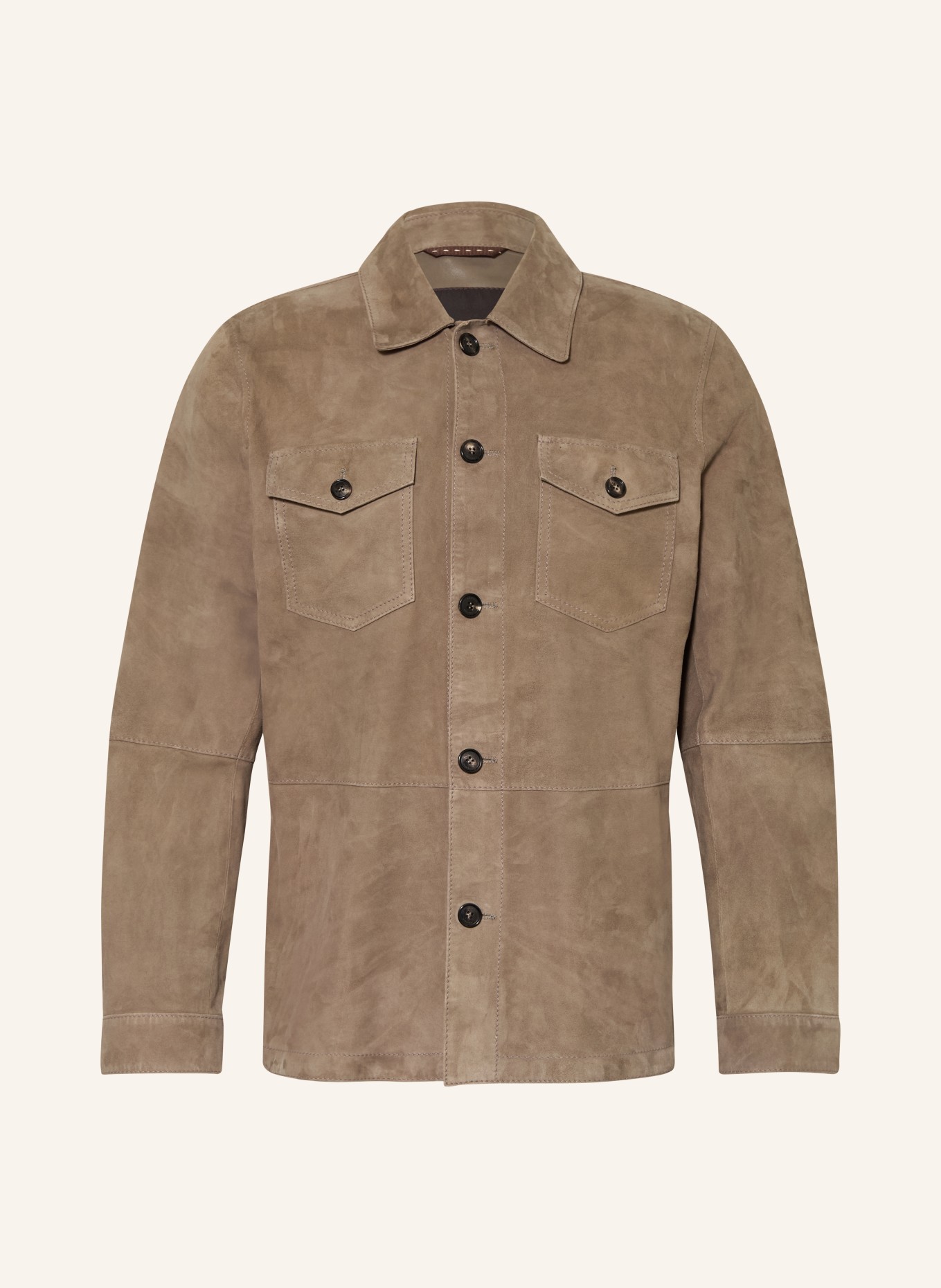 windsor. Leren overjas OLEANO: KAKI